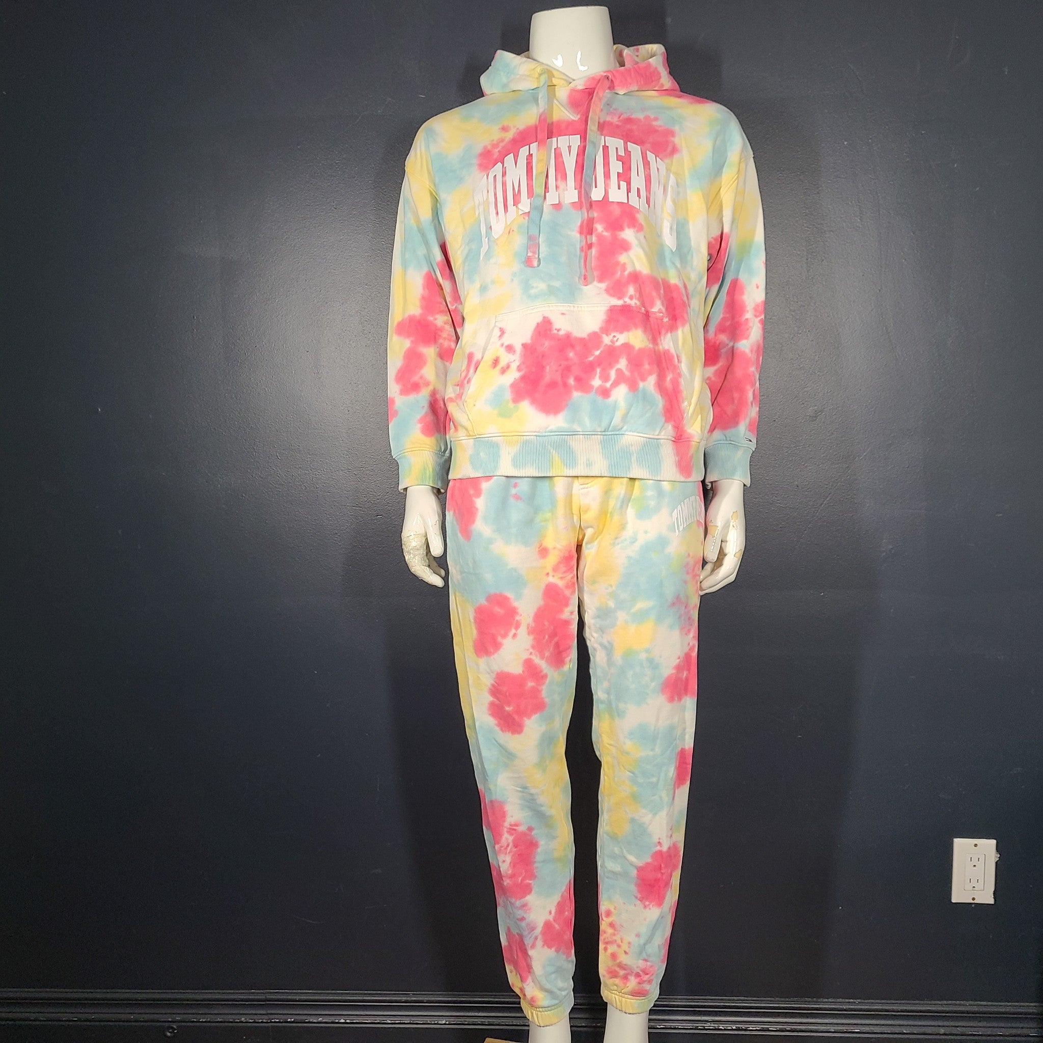 Tommy Hilfiger Jeans Men's Tie Dye Track Suit Hoodie Sweatpants Colorful Sz S/XS