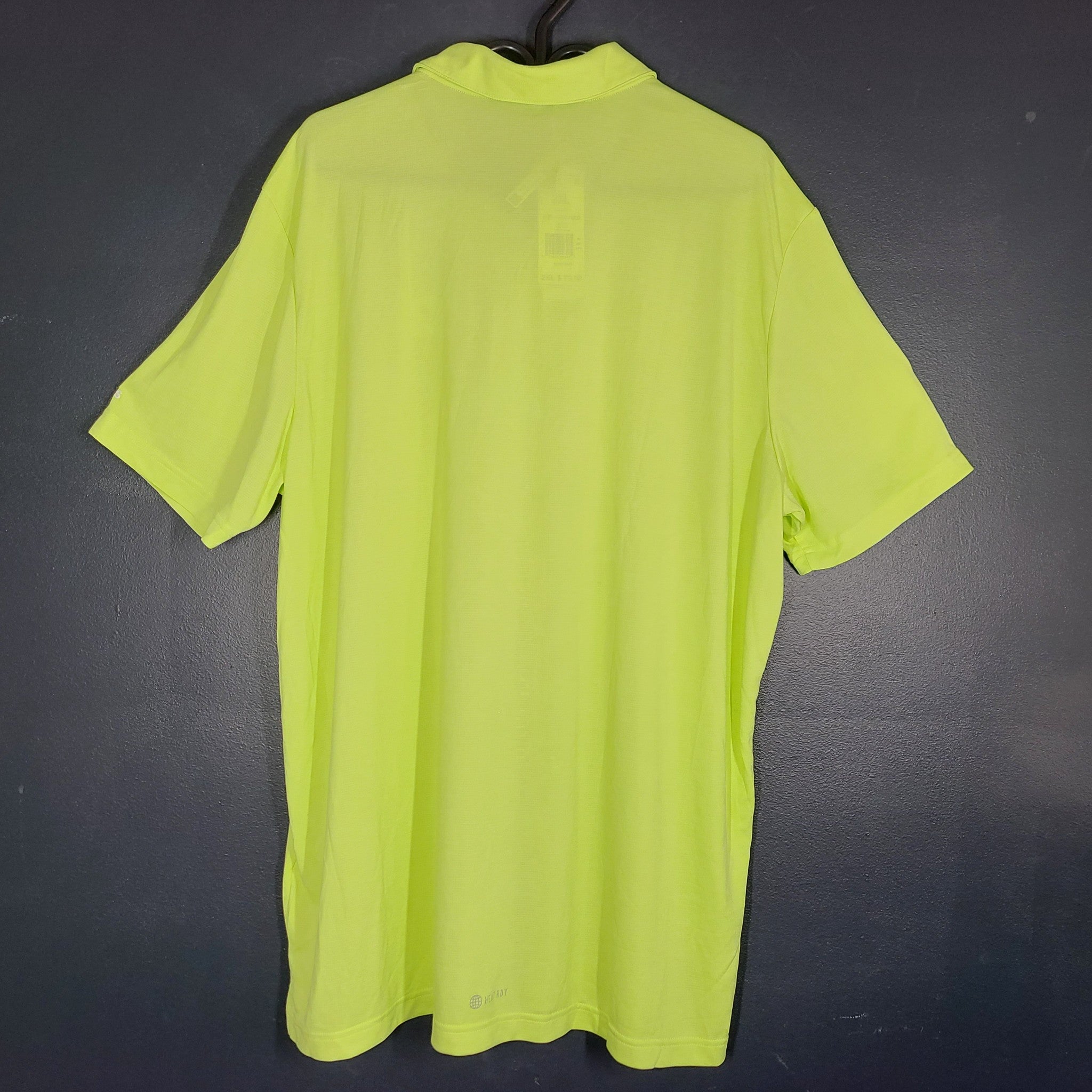 Adidas Heat.Rdy Polo Golf Shirt Heathered Warm Weather HF6217 Lime Green 2XL