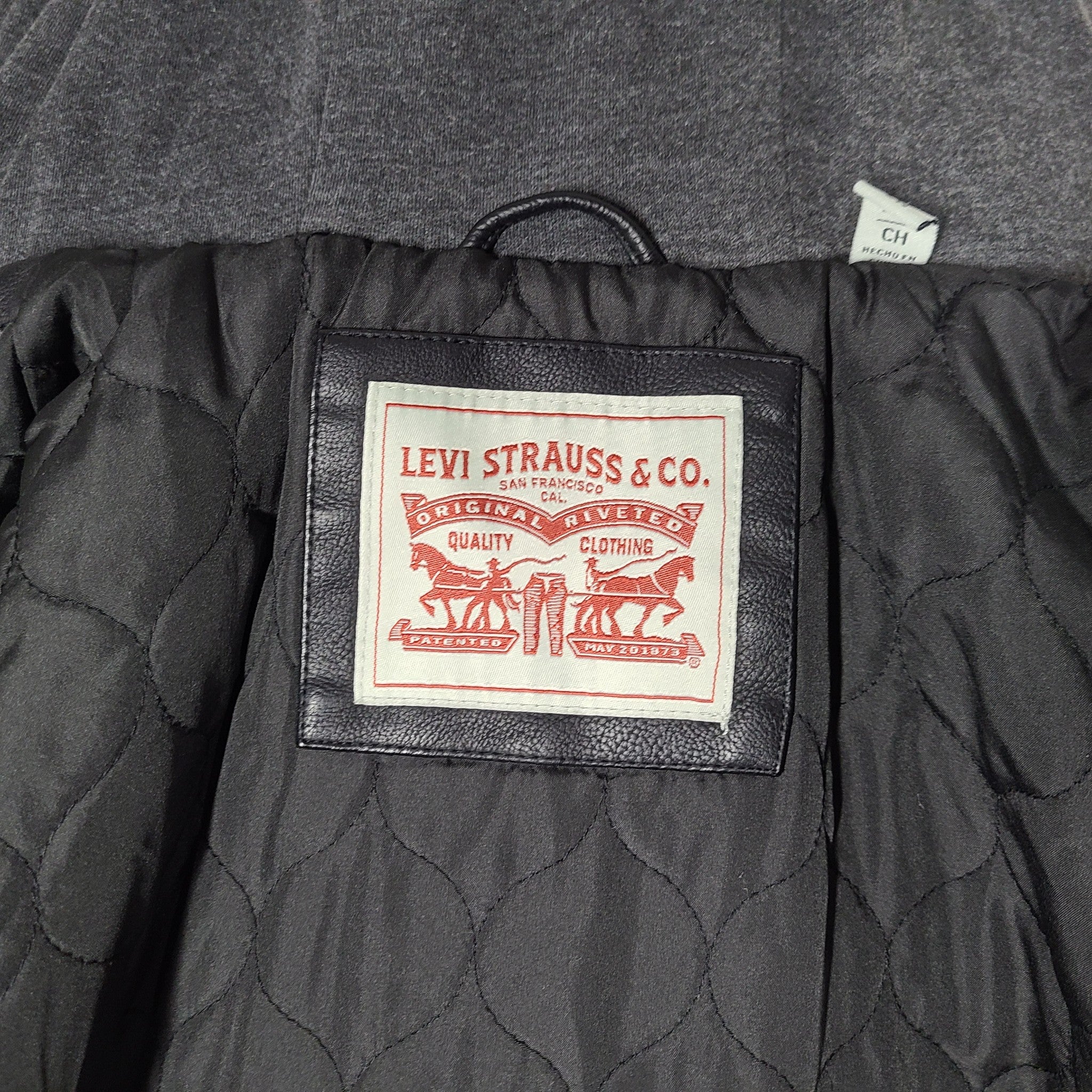 Levi Strauss Levi's Men's Faux Leather Hooded Racer Jacket Black Sz S