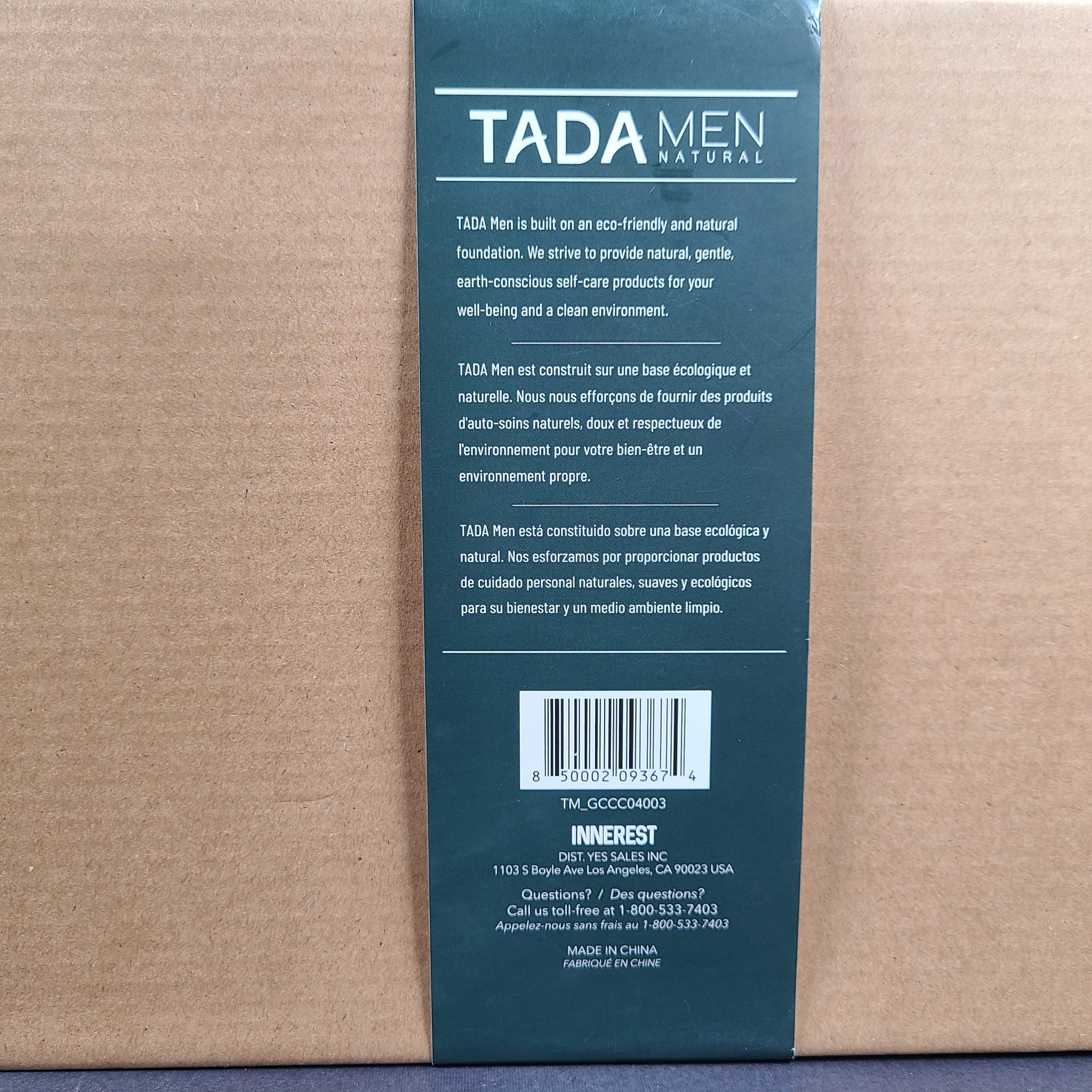 4 Pc TADA Men Natural Complete Grooming Collection Kit Brushes & Sponge