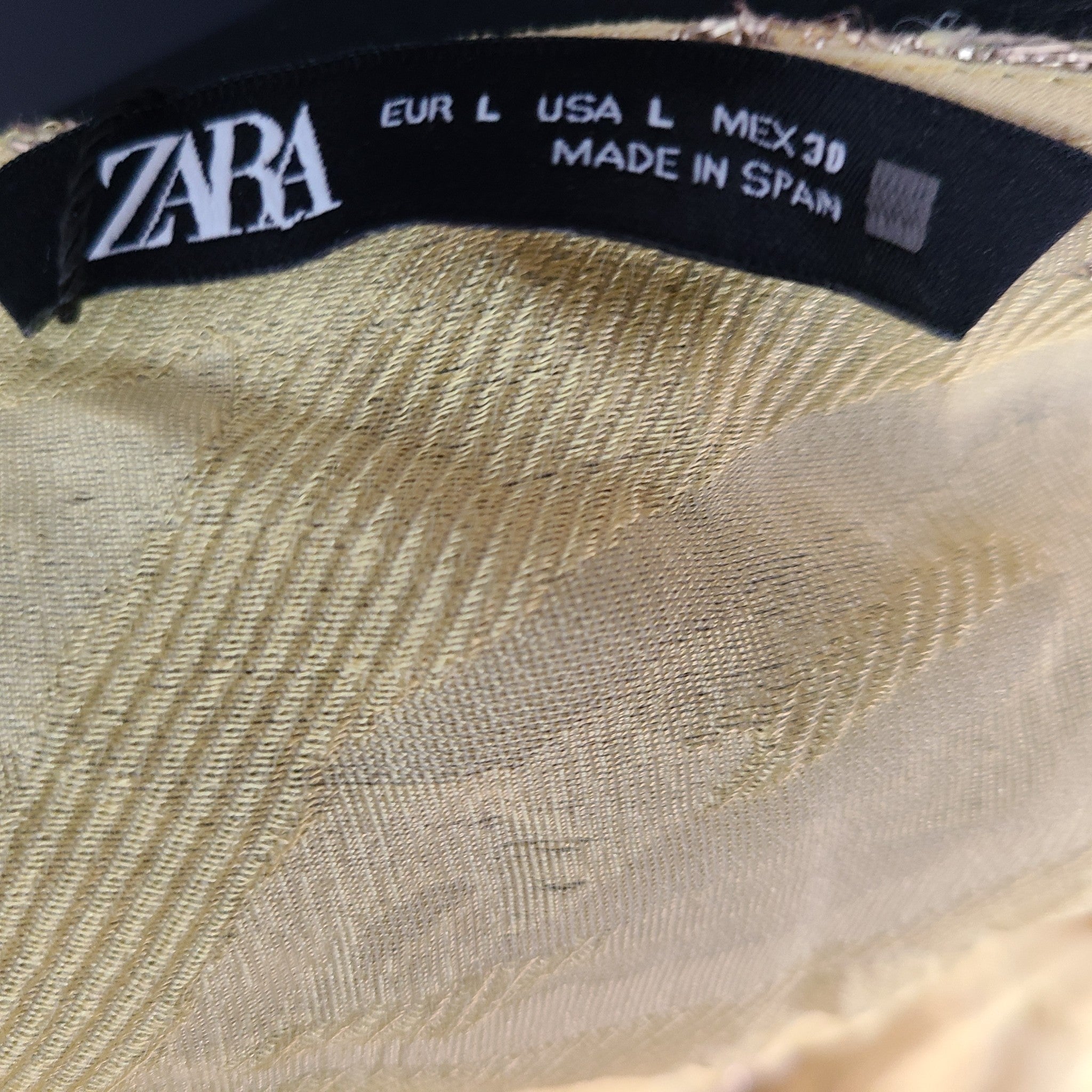 Zara Women's Stretchy Crop Top Ruffles Limited Edition Gold Splash Yellow Sz L