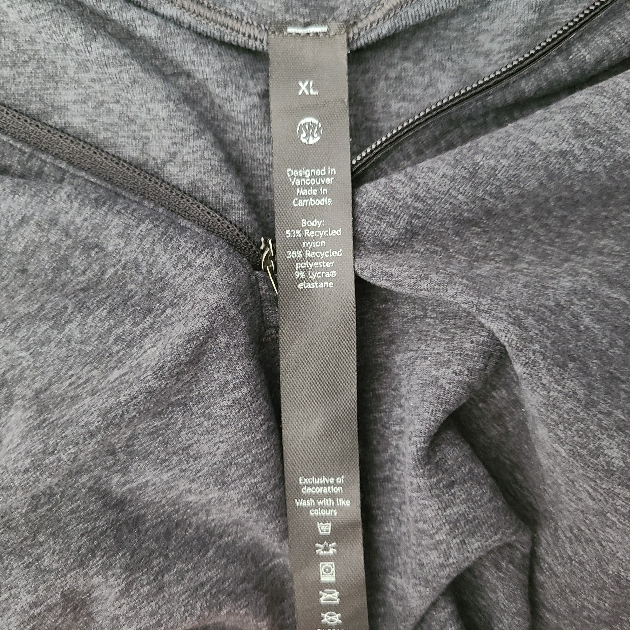 Lululemon Men's Surge Warm Half-Zip Heathered Graphite Grey Running XL