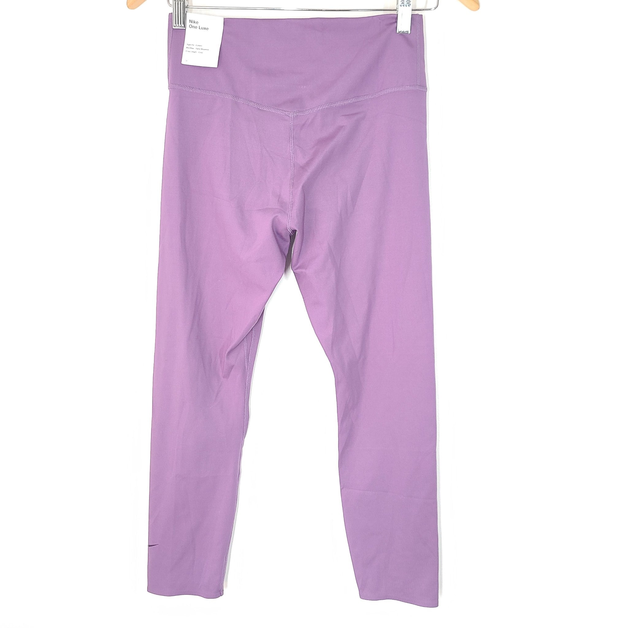 Nike Women's One Luxe Mid-Rise Crop Leggings Tight Fit AT3100-574 Purple Sz M