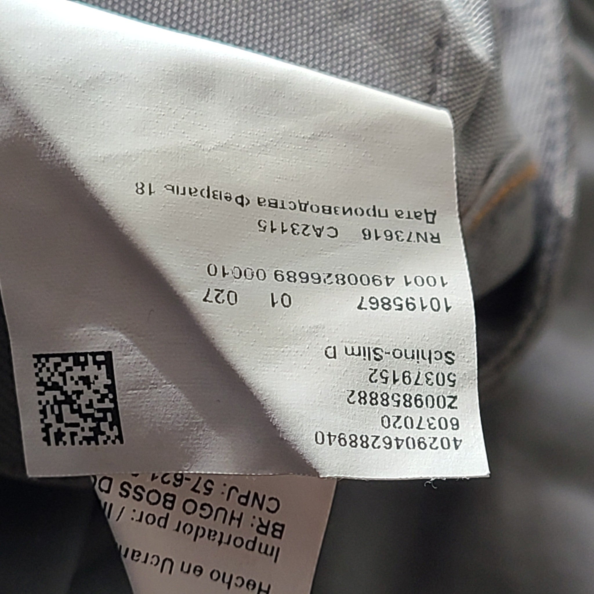 Hugo Boss Men's Chino Slim Fit Trousers Cotton Blend Pants Gray 34