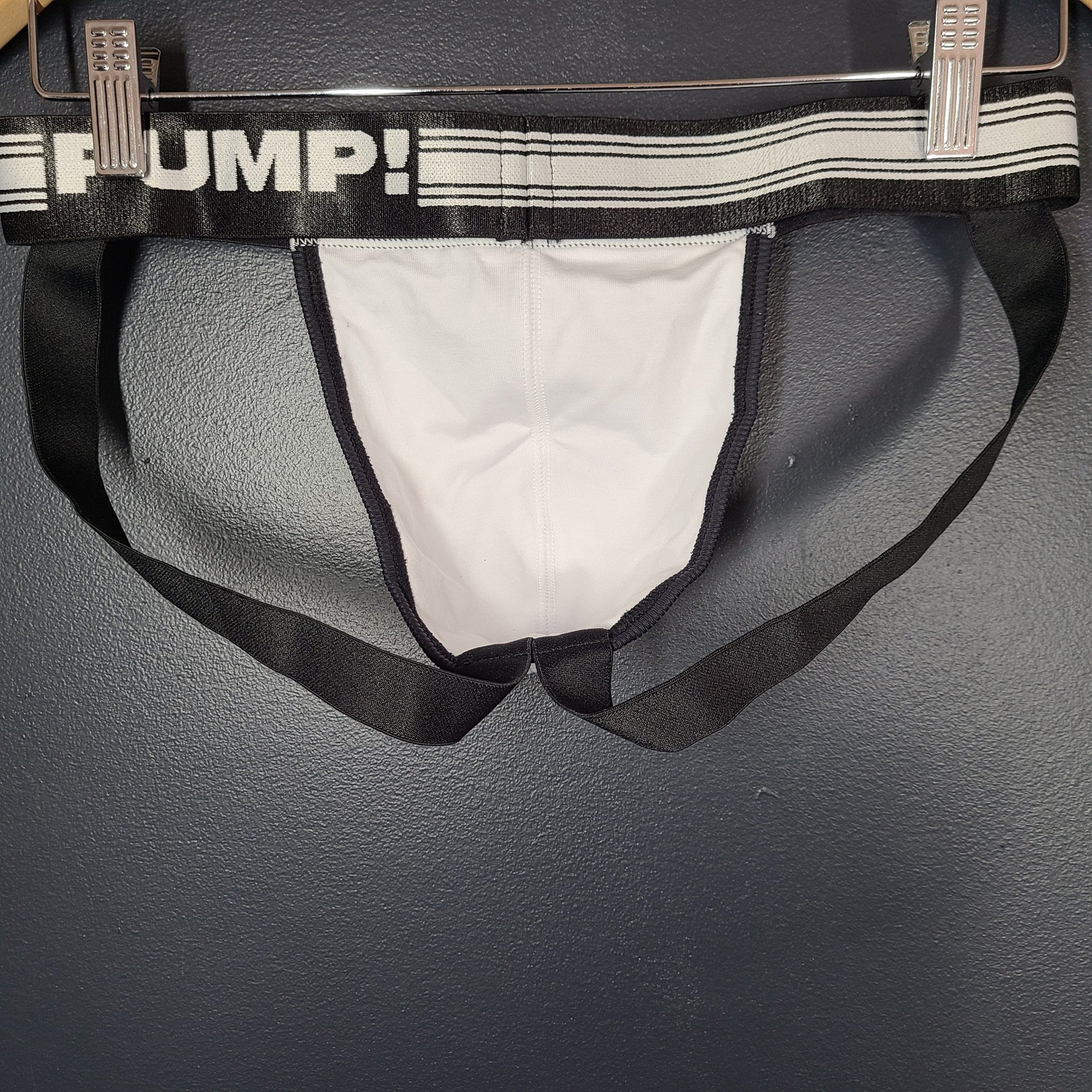 PUMP! Free-Fit Jock Jockstrap Micro-Mesh Cup Lined Cotton Fabric White15036 Sz M
