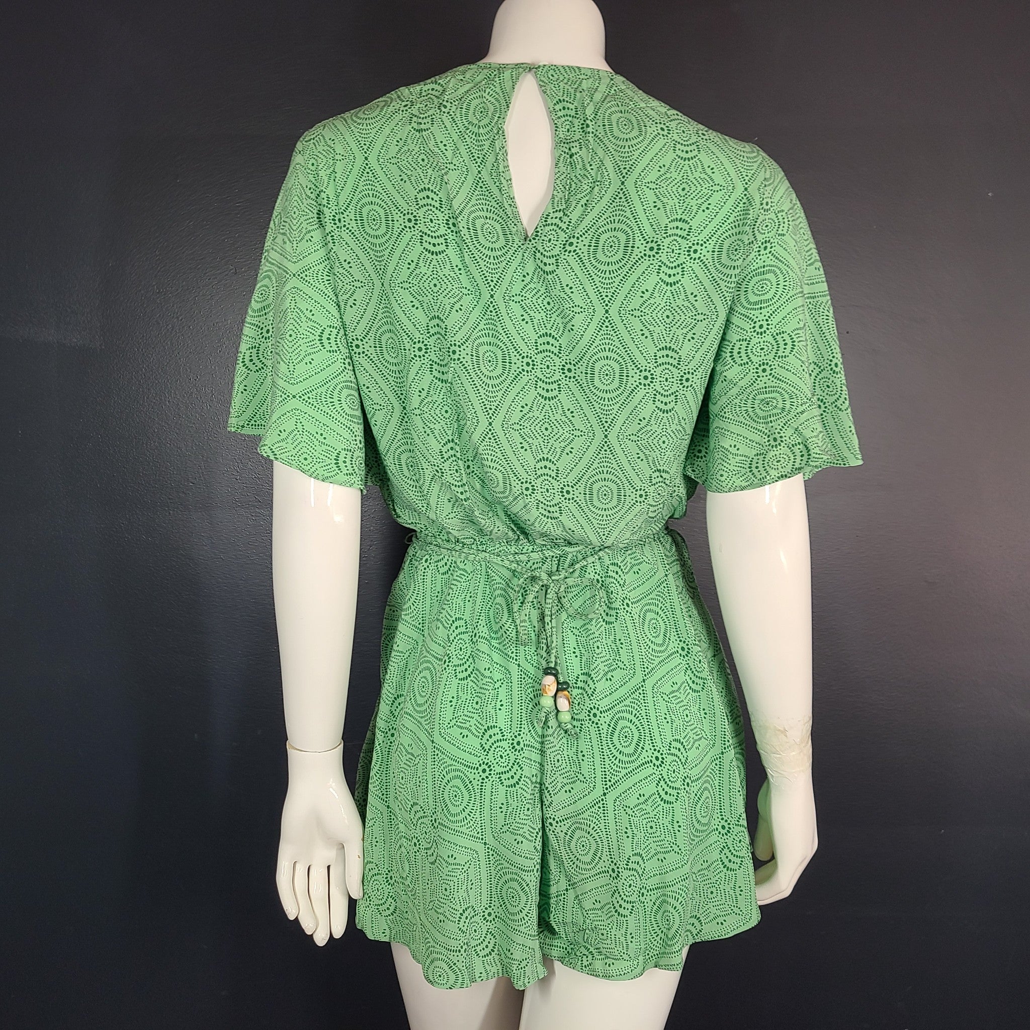 Maje Women's Jumpsuit One-piece V-neck Playsuit Lightweight Fitted Green Sz S