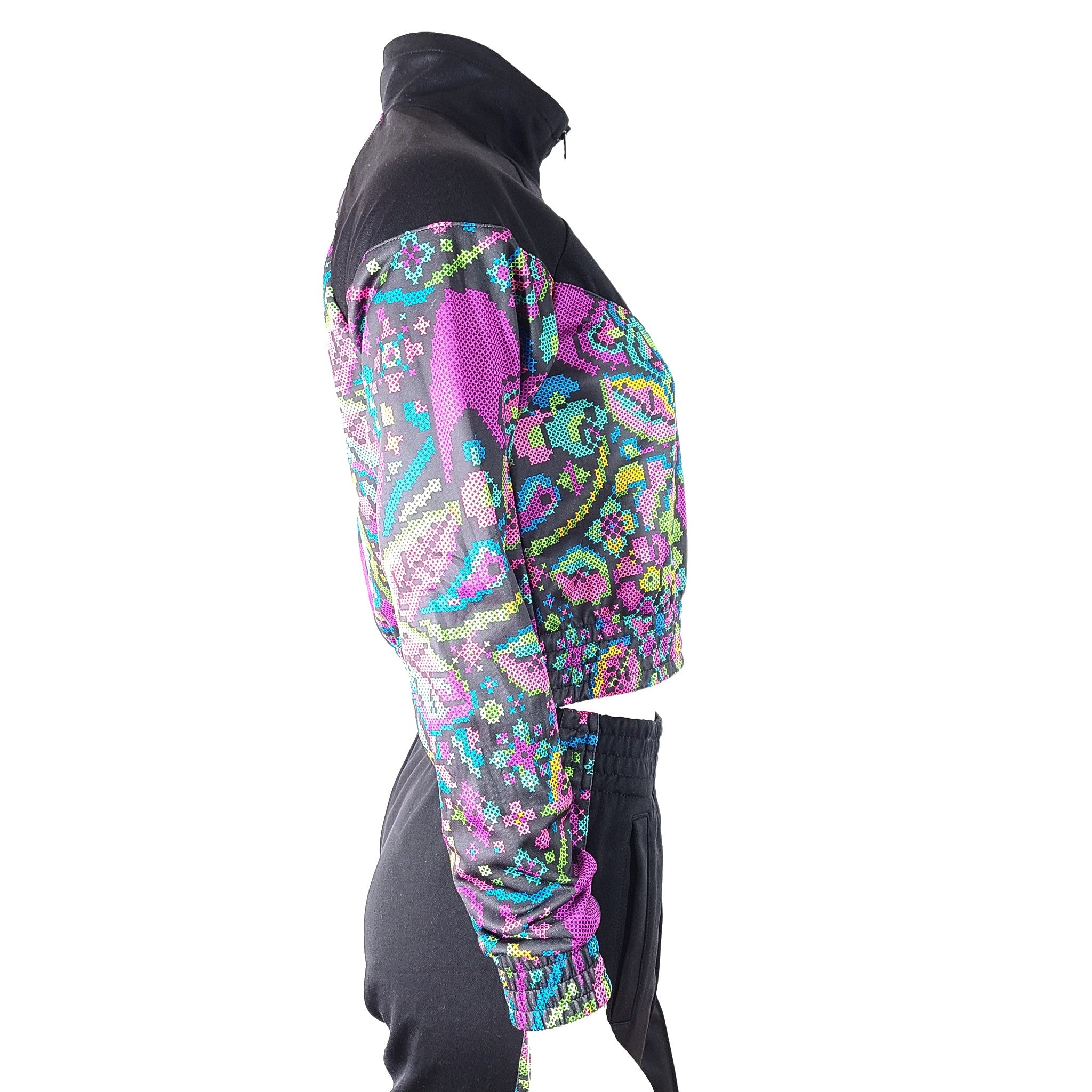 2 Pc Nike Women's Tracksuit BV2728-010 High Rise Pants Cropped Jacket Black XS