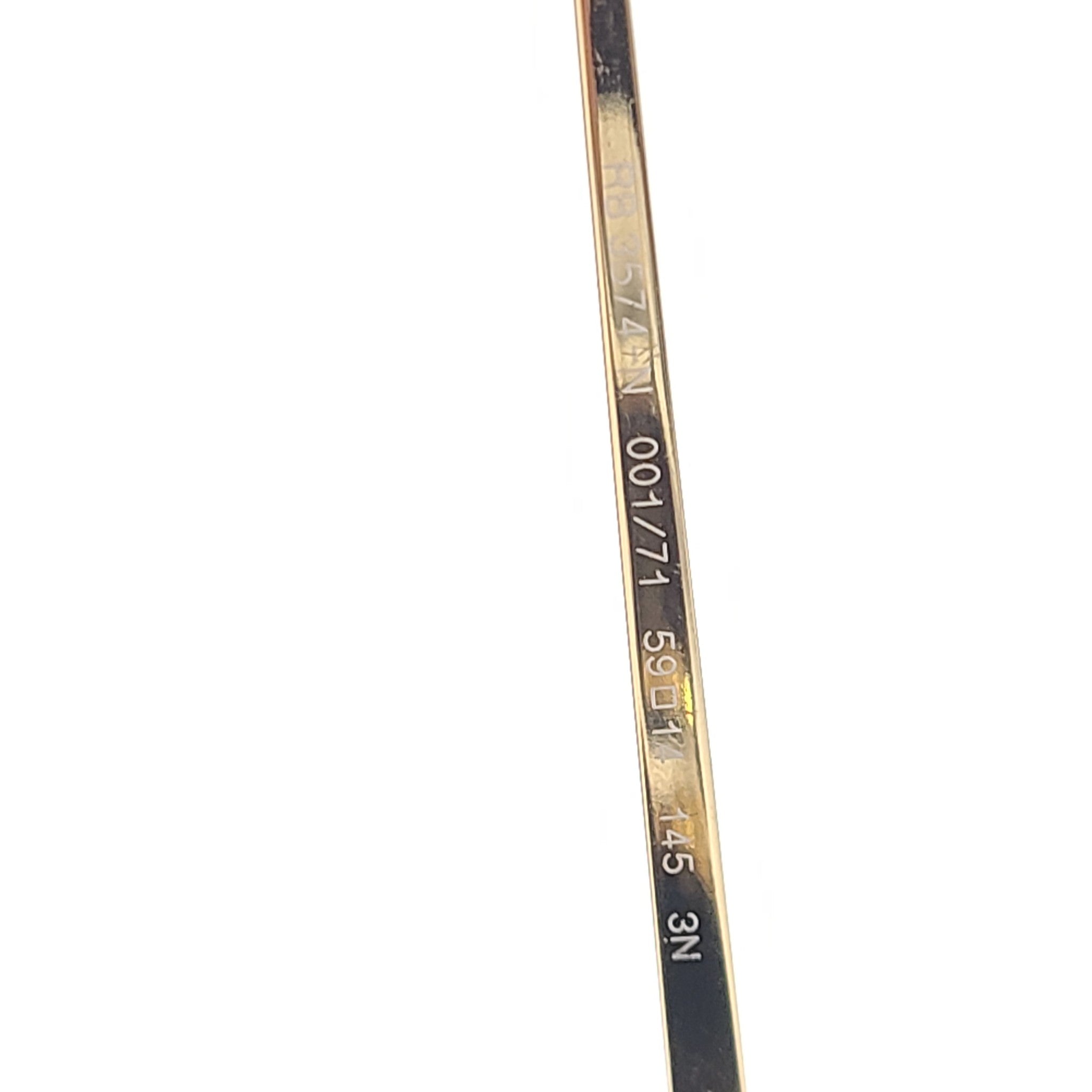 Ray-Ban Blaze Round Sunglasses RB3574-N 001/71 59x14 Gold Frame Green Lens READ