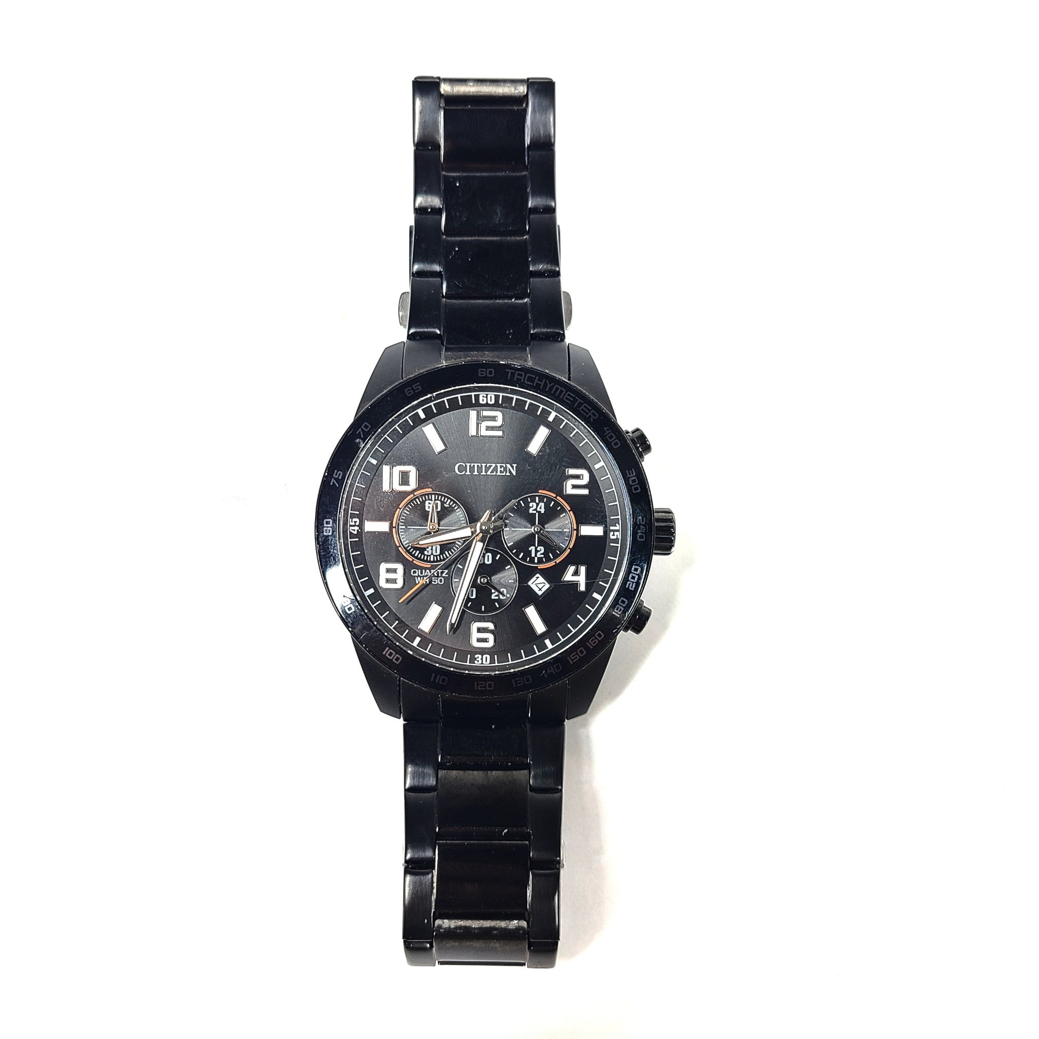 Citizen Men's AN8165-59E Quartz Chronograph Stainless Steel Black Dial Watch