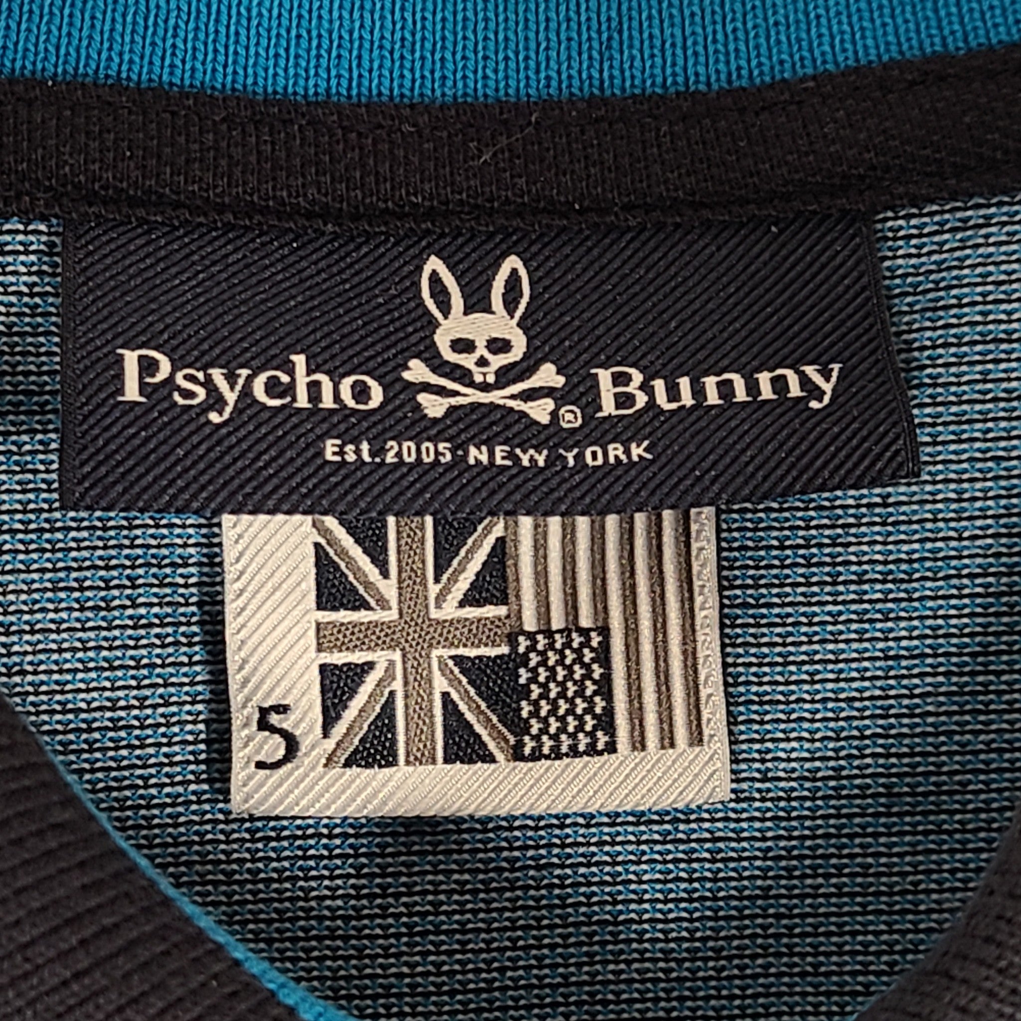 Psycho Bunny Men's Milton Polo Shirt Pima Cotton Blue Sz 5/ M