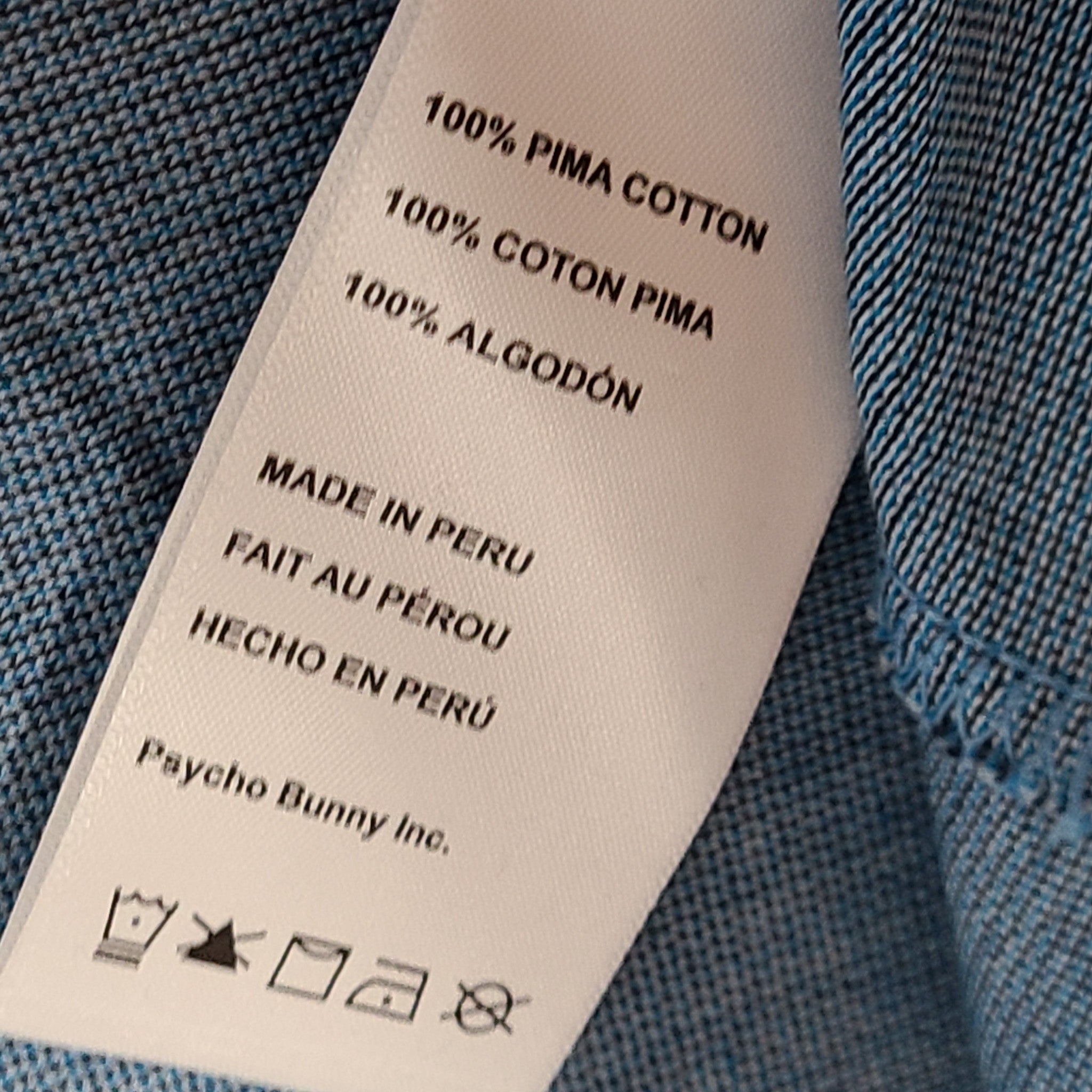 Psycho Bunny Men's Milton Polo Shirt Pima Cotton Blue Sz 5/ M