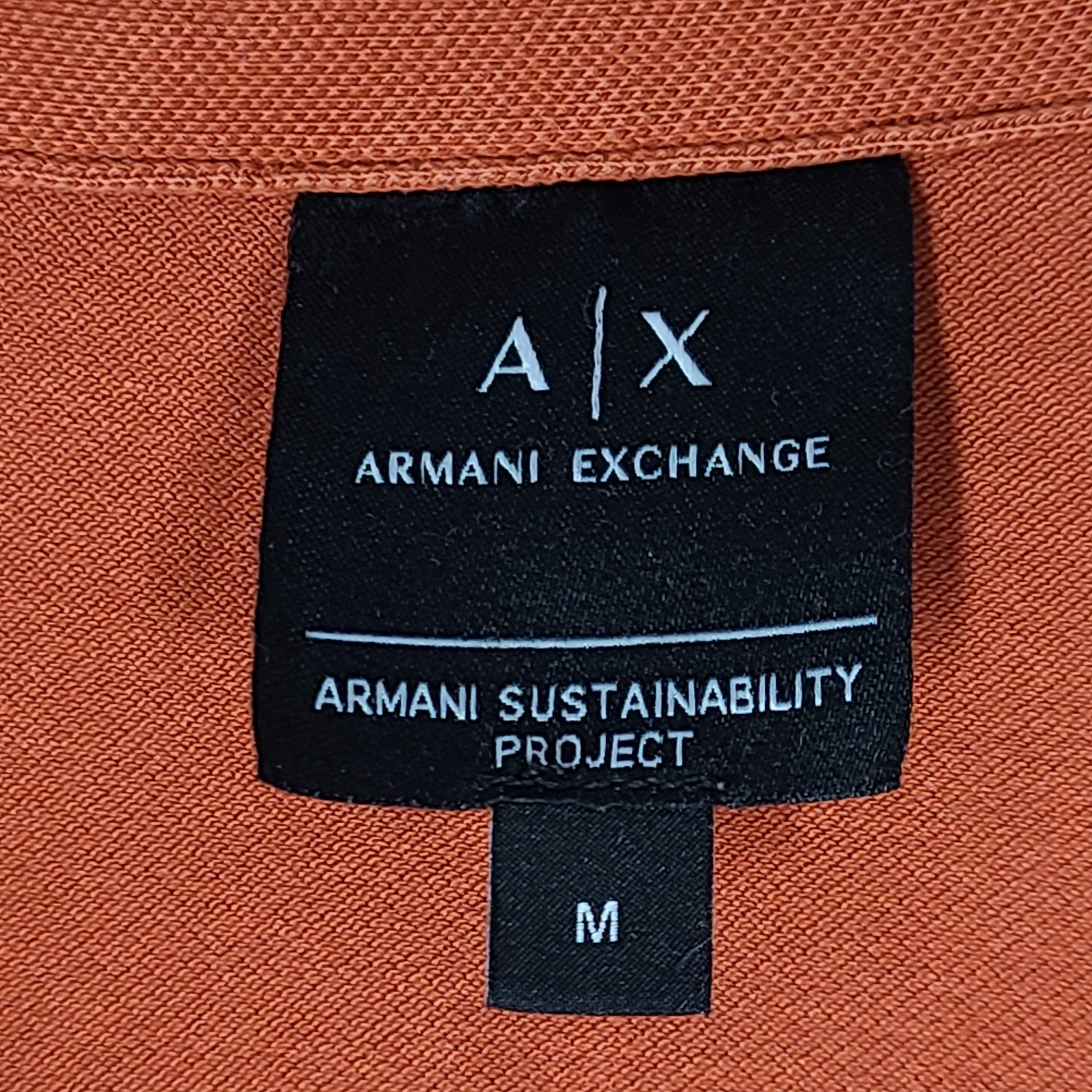 A|X Armani Exchange Men's Polo Shirt Large Print Orange Sz M