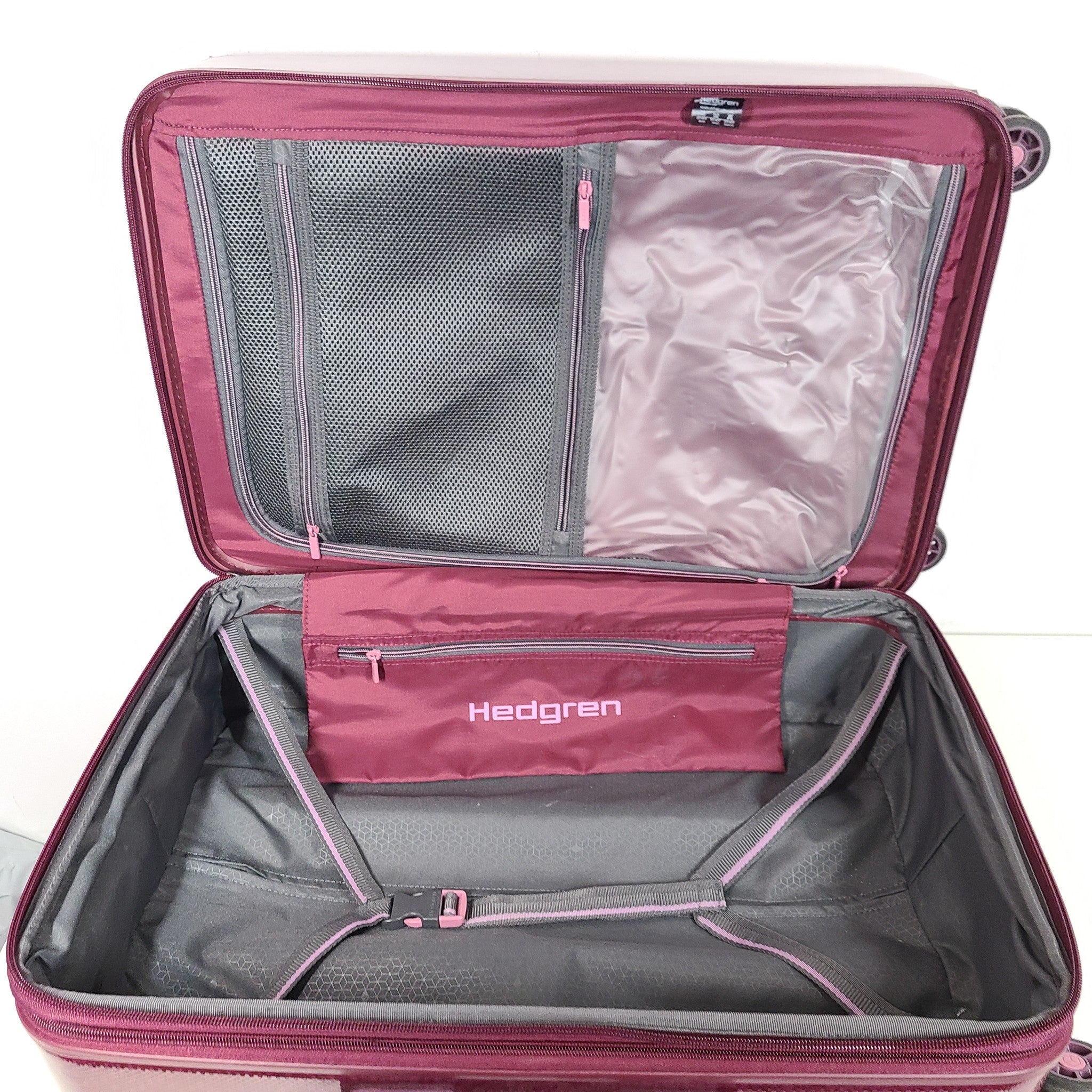 Hedgren Freestyle Glide 25" Hardside Expandable Spinner Light TSA Lock Beet Red