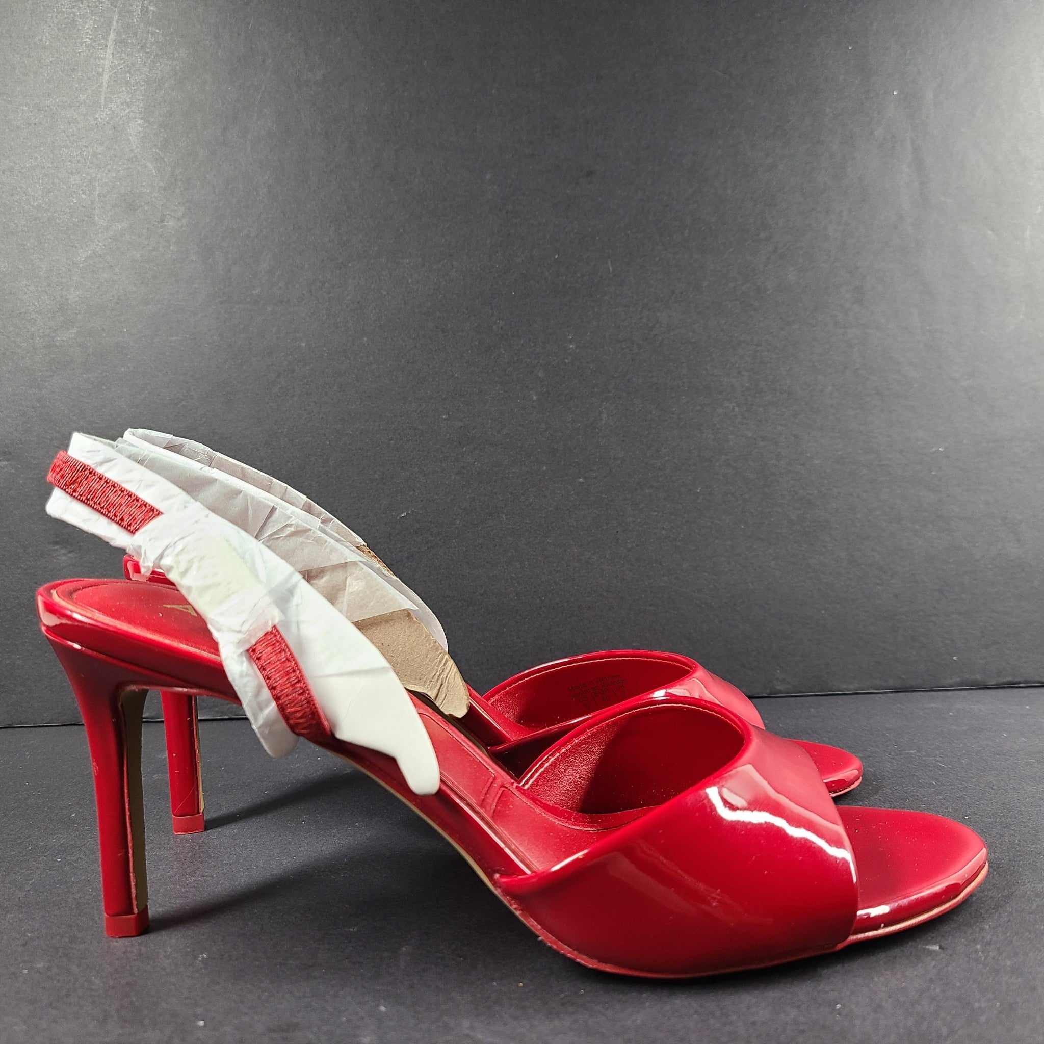 Aldo Women's Slingback Sandals Stiletto Heel Open Toe Patent Leather Red Size 9
