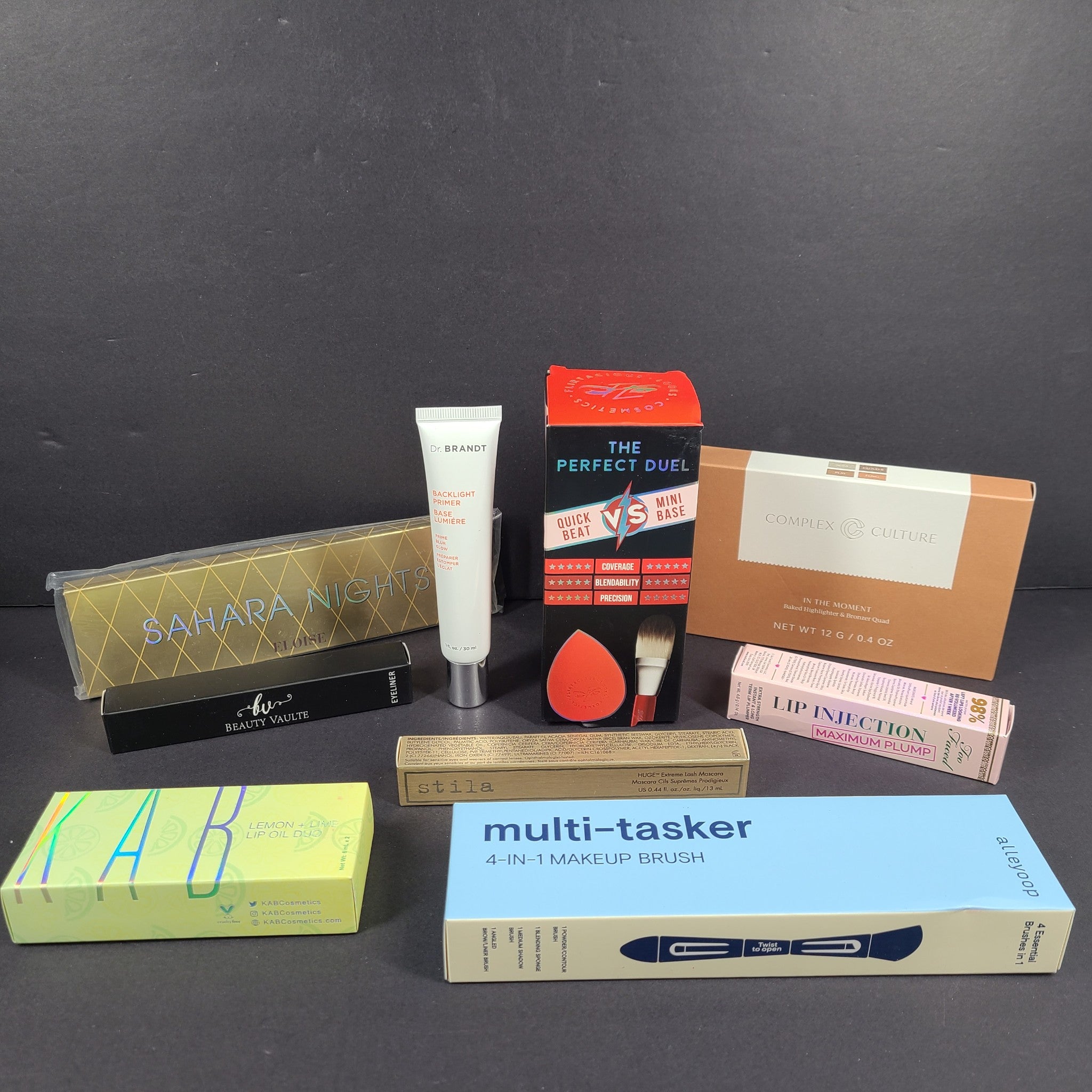 9 Pc Boxy Charm IPSY Make Up Beauty Lot Stila Eloise Too Faced Dr Brandt BV KAB+
