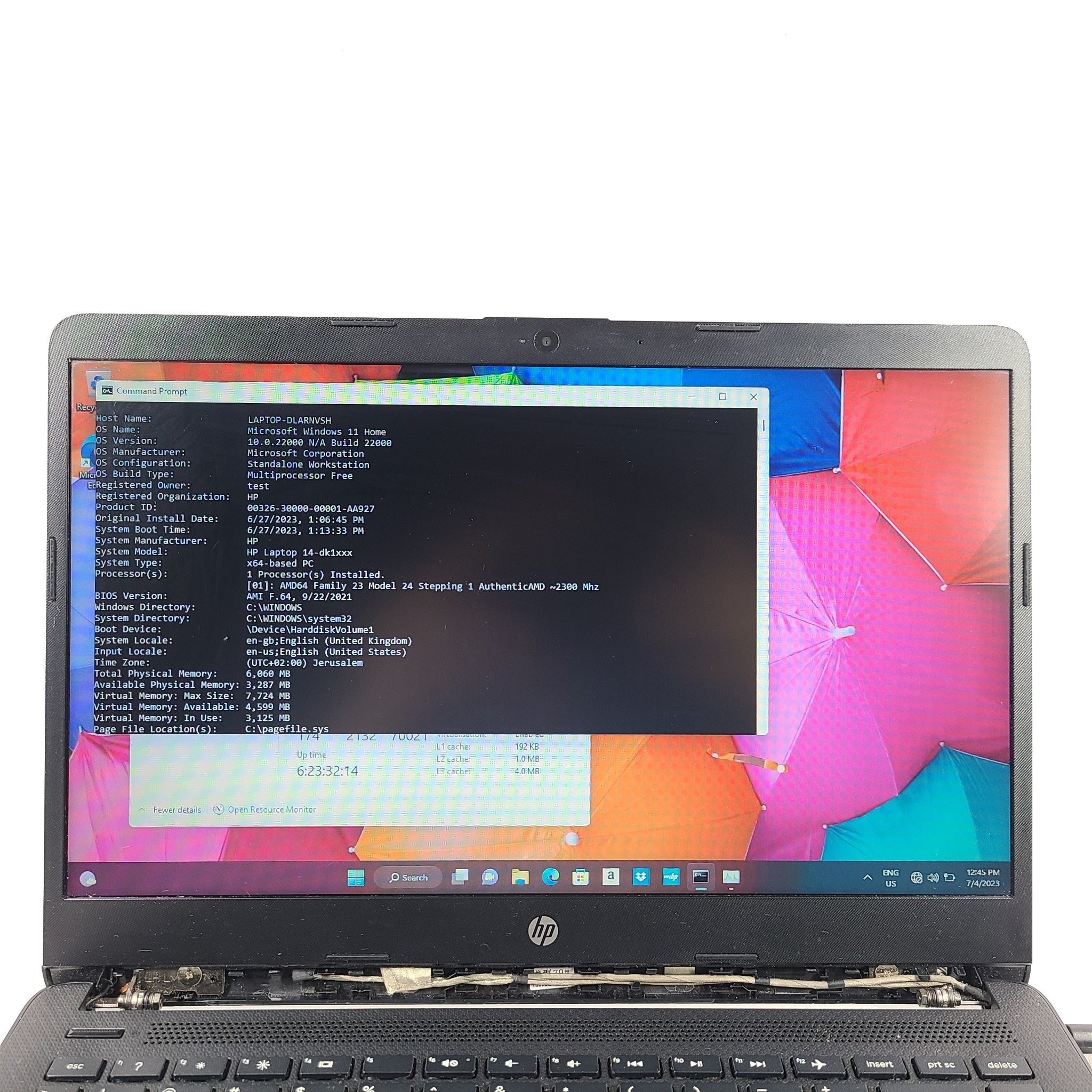 HP 14-dk1xxx Laptop 14.0" AMD Athlon Silver 3050 @ 2.3GHz 8GB RAM 256GB SSD READ