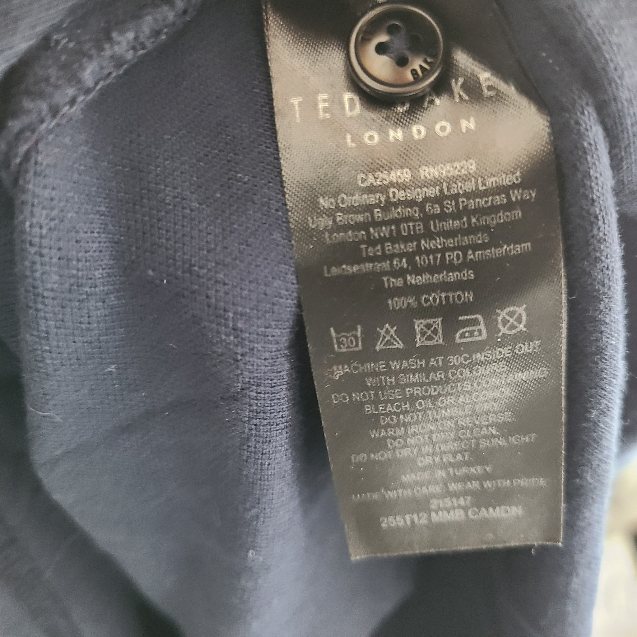 Ted Baker Men's Camdn Polo Shirt Cotton Short Sleeve Navy Blue Sz XL/5