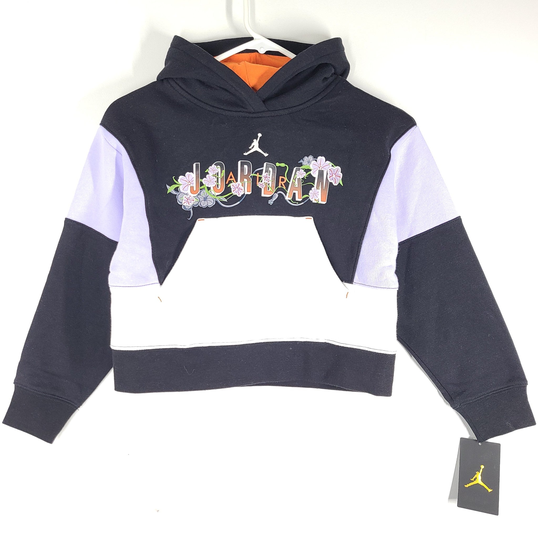 Nike Jordan Girls' Air Garden Pullover Hoodie 45C021-023 Black Sz S (8-10Y)