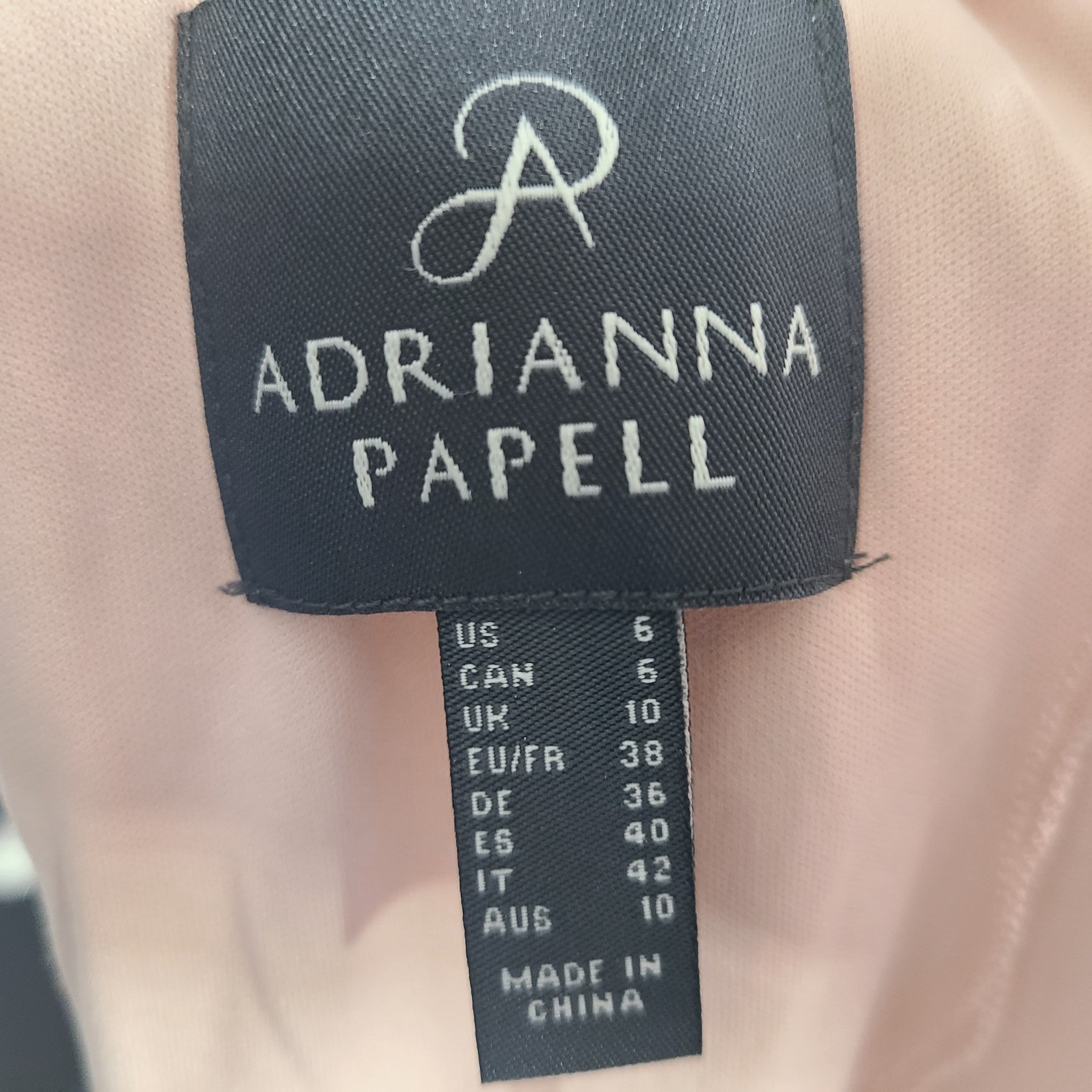Adrianna Papell Women's Metallic Mesh Draped Dress Gown Fit & Flare Rose Gold 6