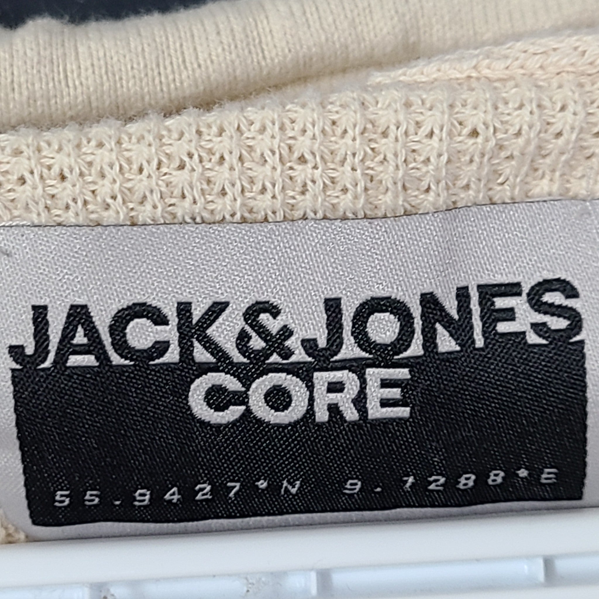 Jack & Jones Men's Classic Waffle Knit Hoodie Sweater Beige Sz XL