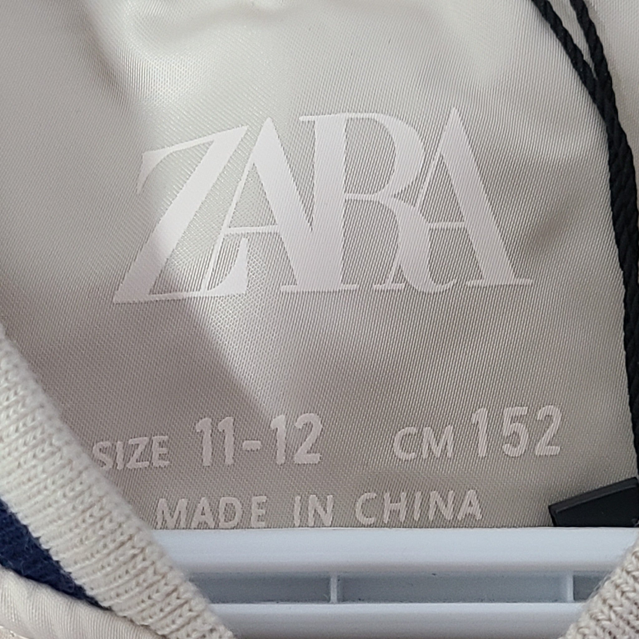 Zara Kids' Satin Bomber Jacket Varsity Faux Leather Sleeves Beige Sz 11-12