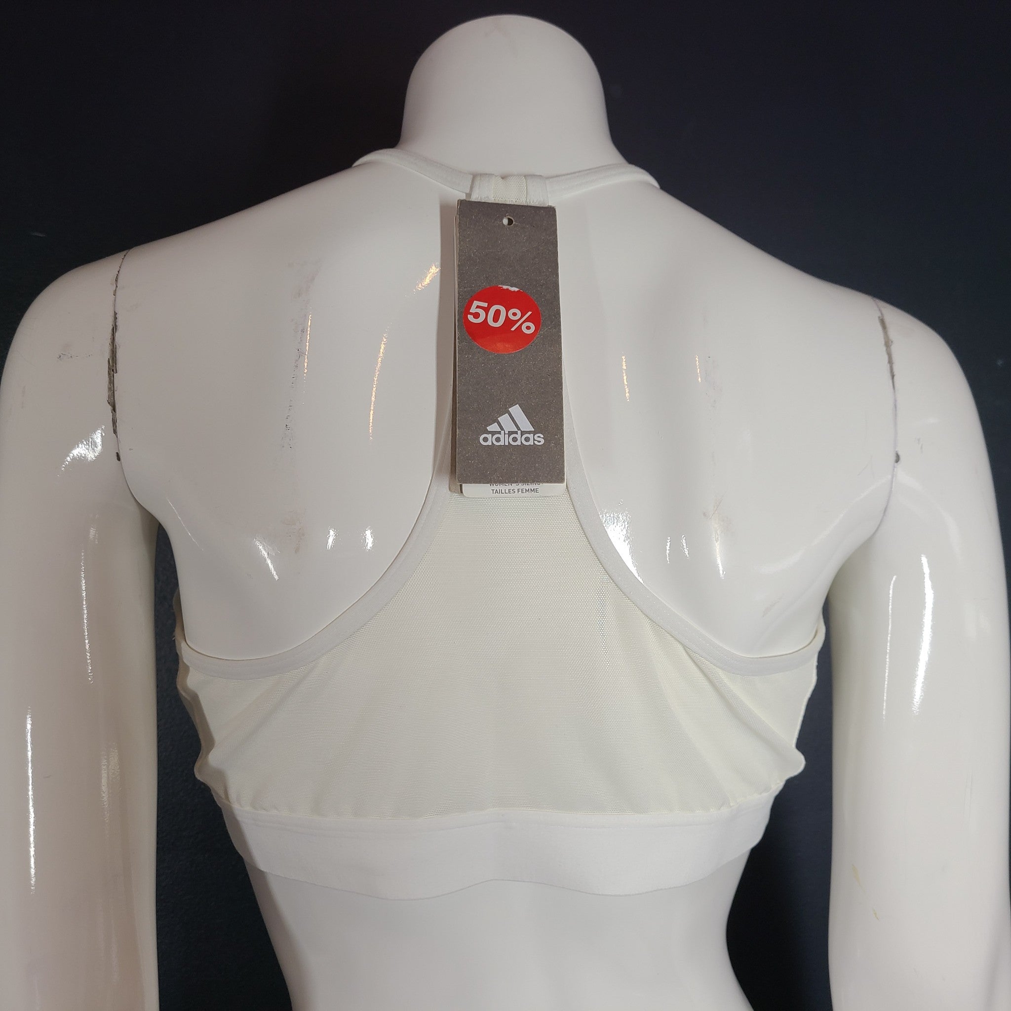 adidas WIP Floral Sports Bra Logo Mesh Racerback Rose Floral White EJ9966 Sz XL