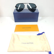 Louis Vuitton Men's Clockwise Sunglasses Dark Gun Monogram Z1019E Aviator NEW