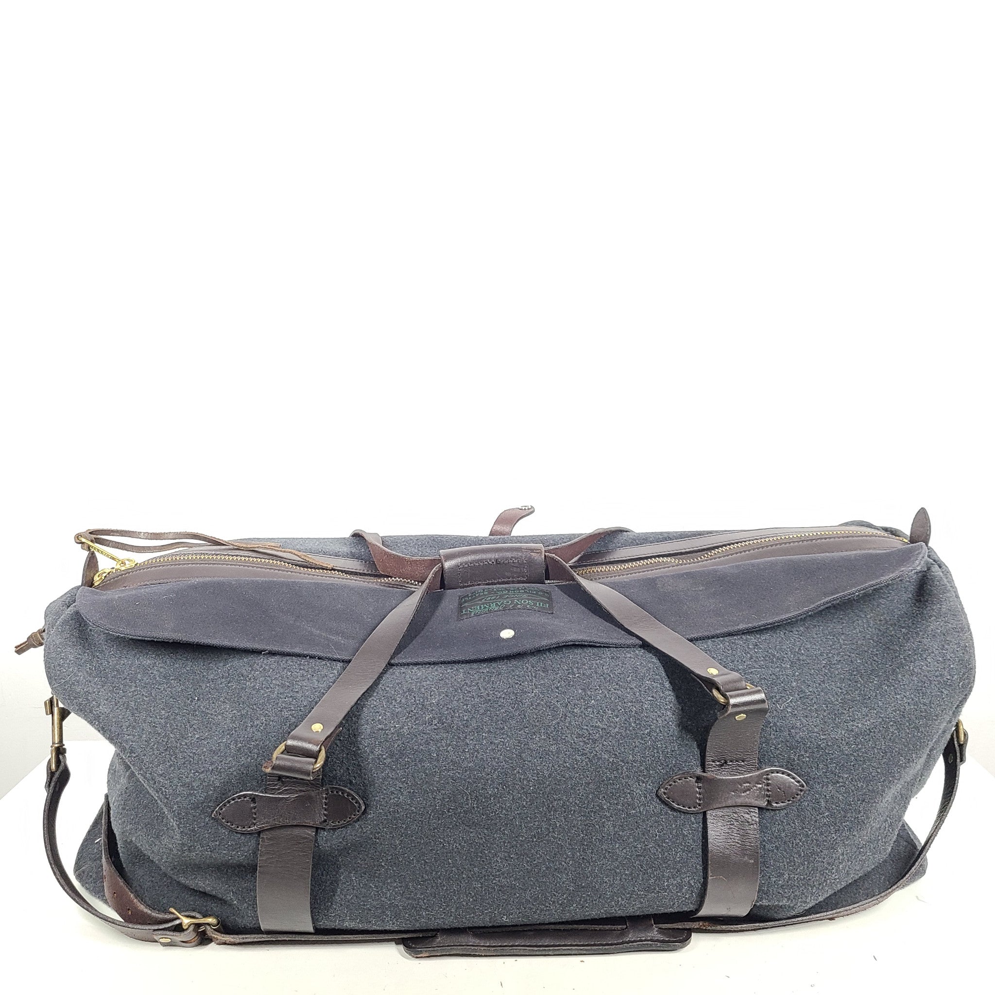Vintage Filson Large Mackinaw Wool Duffle Bag SUPER RARE Charcoal Gray