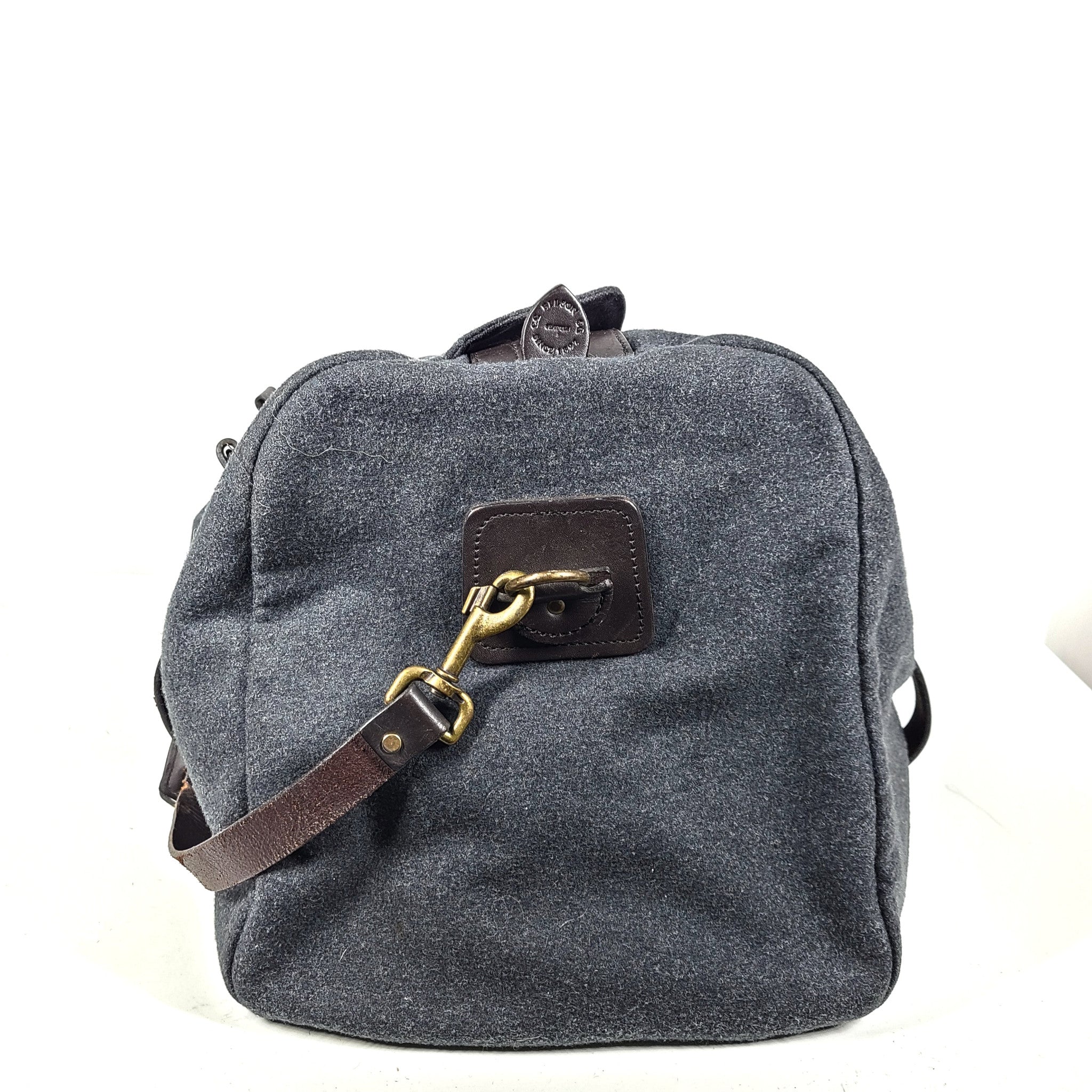 Vintage Filson Large Mackinaw Wool Duffle Bag SUPER RARE Charcoal Gray