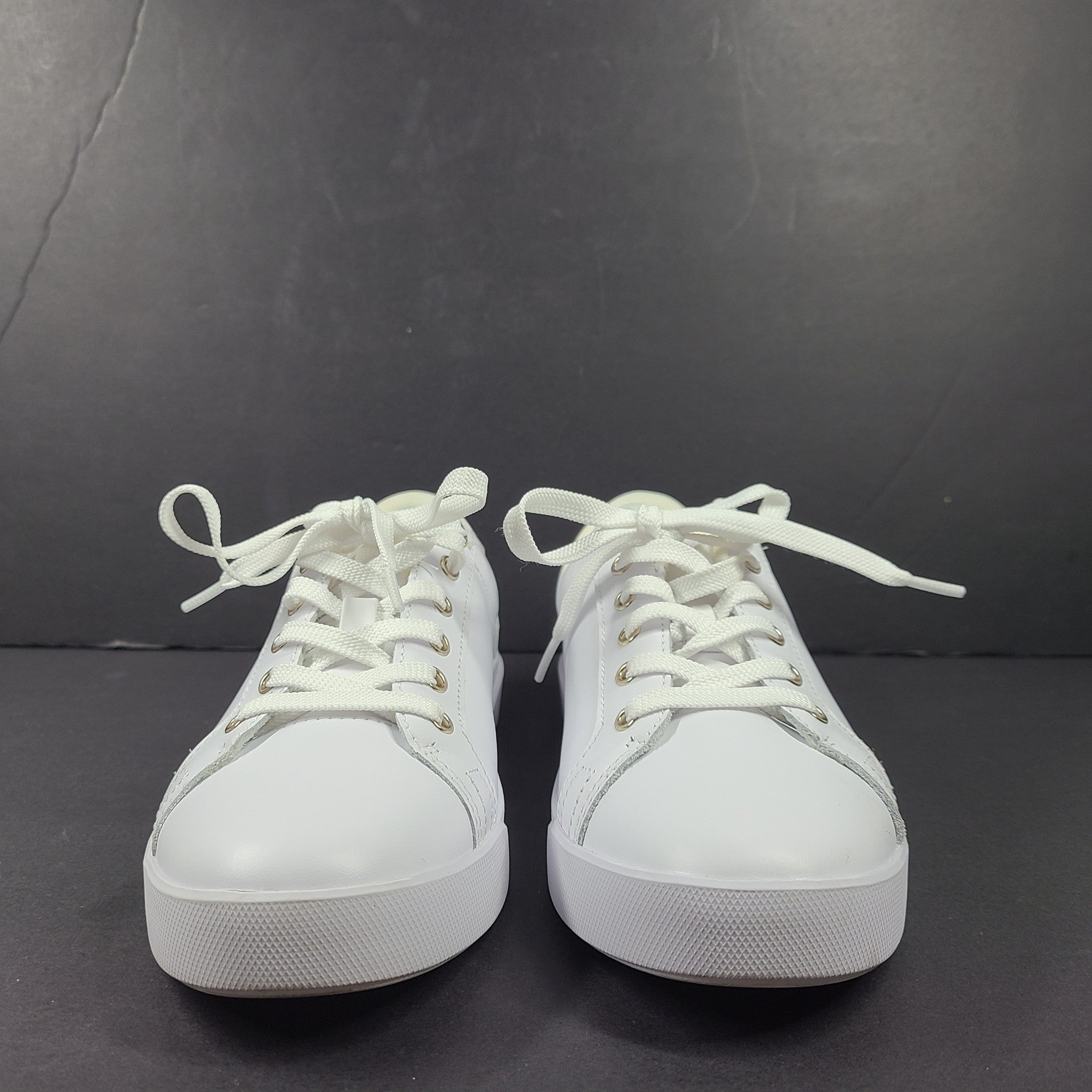 Tommy Hilfiger Women's Golden HW Court Sneakers Leather White Sz 9