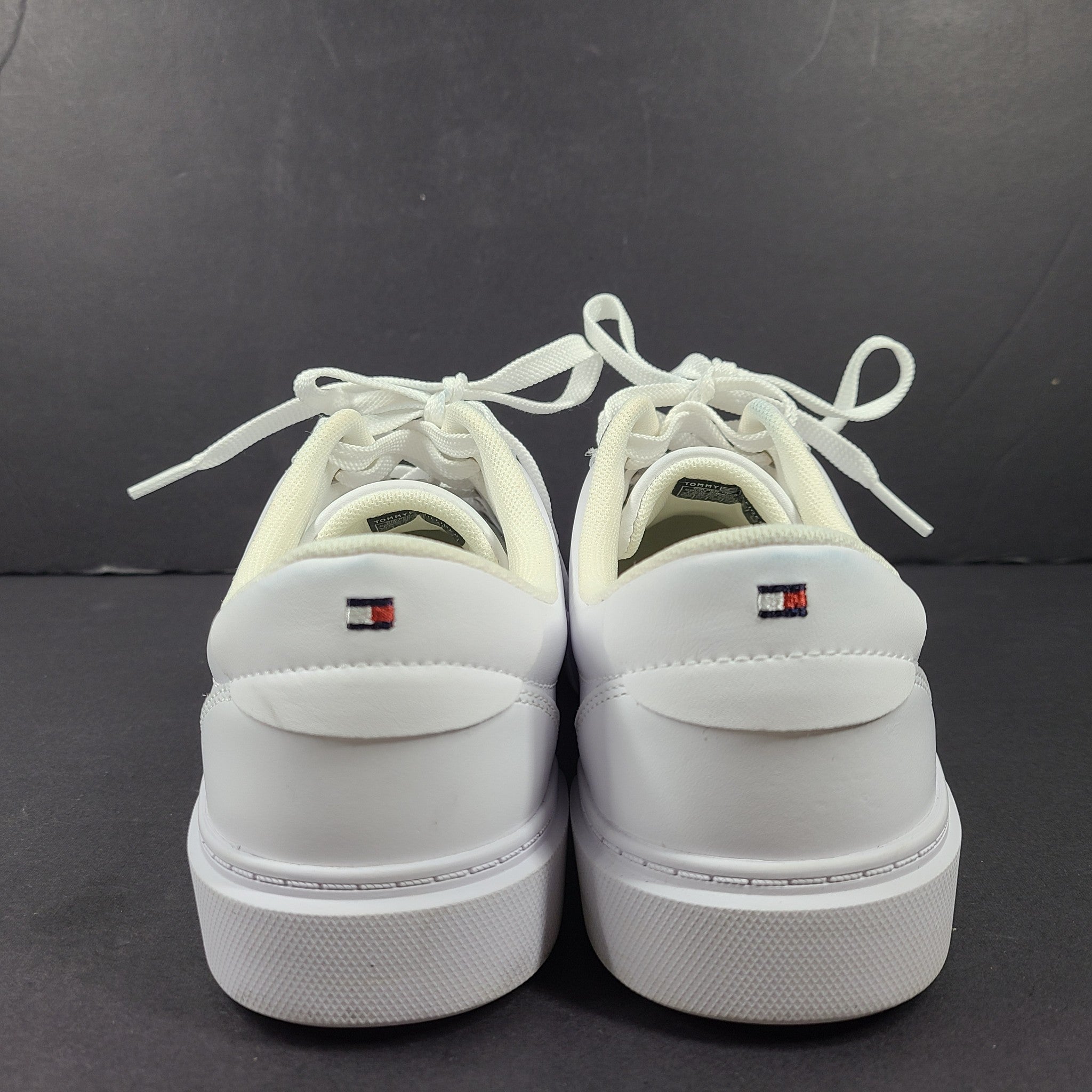 Tommy Hilfiger Women's Golden HW Court Sneakers Leather White Sz 9