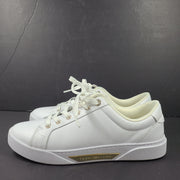 Tommy Hilfiger Women's Golden HW Court Sneakers Leather White Sz 9
