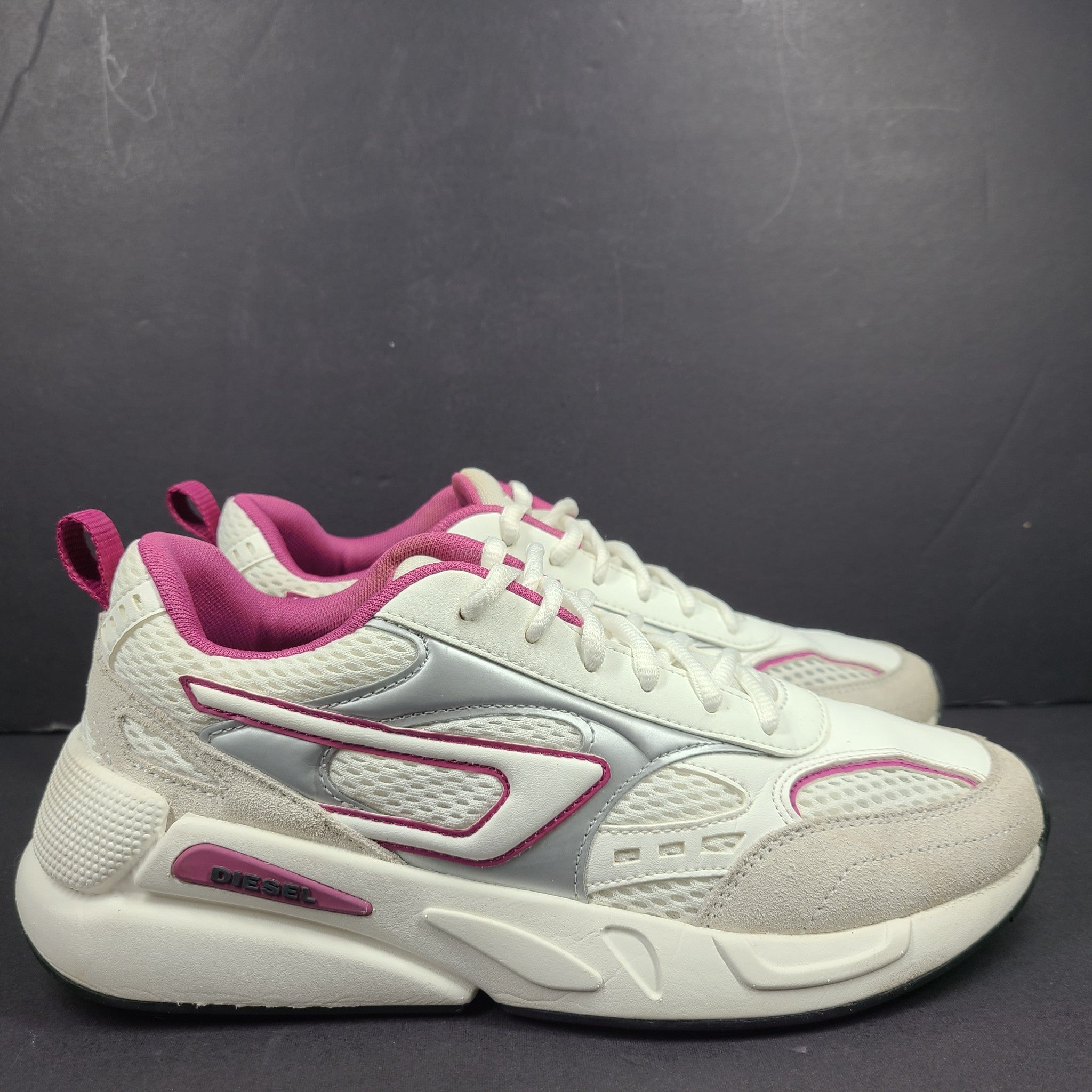 Diesel Women's S-Serendipity Sport W Sneakers Shoes Y02867 White Purple Sz 8.5