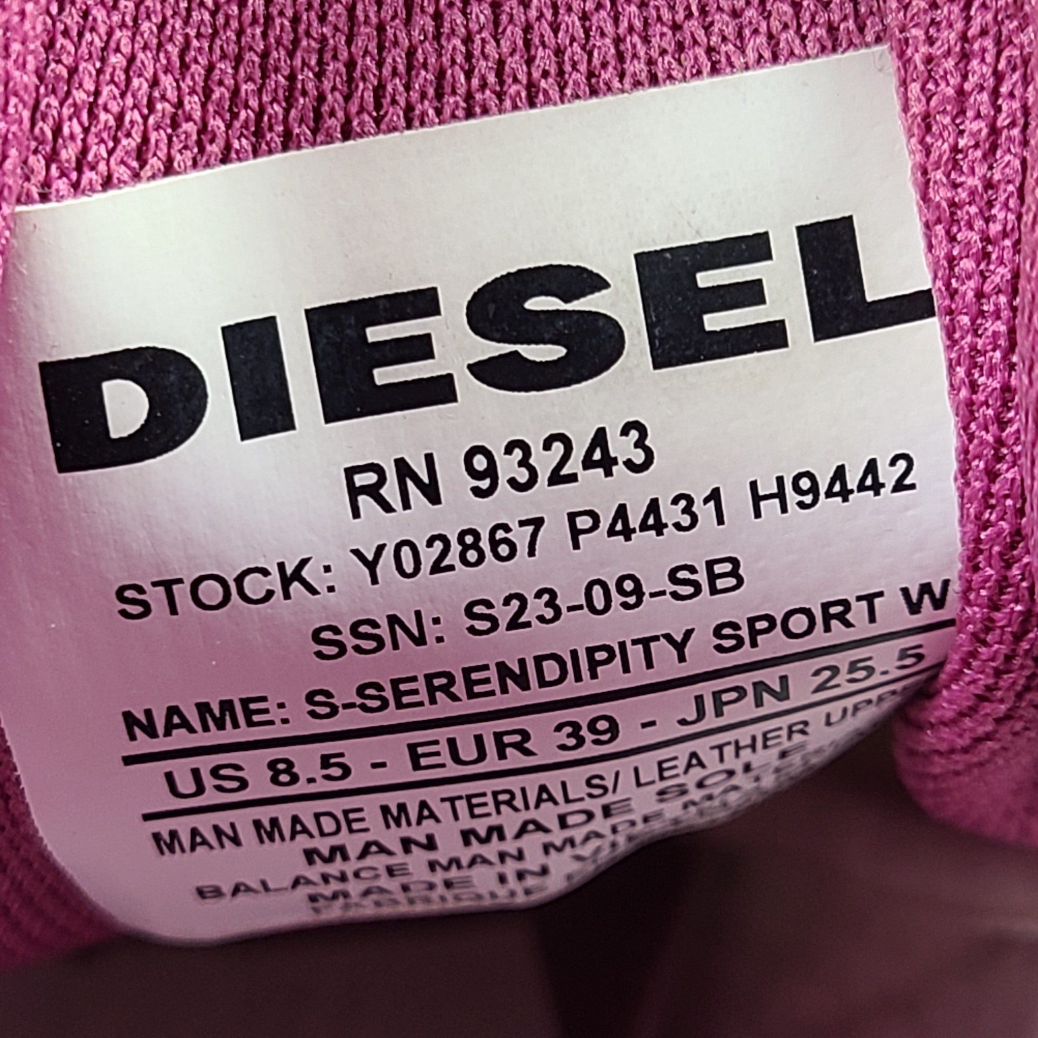 Diesel Women's S-Serendipity Sport W Sneakers Shoes Y02867 White Purple Sz 8.5