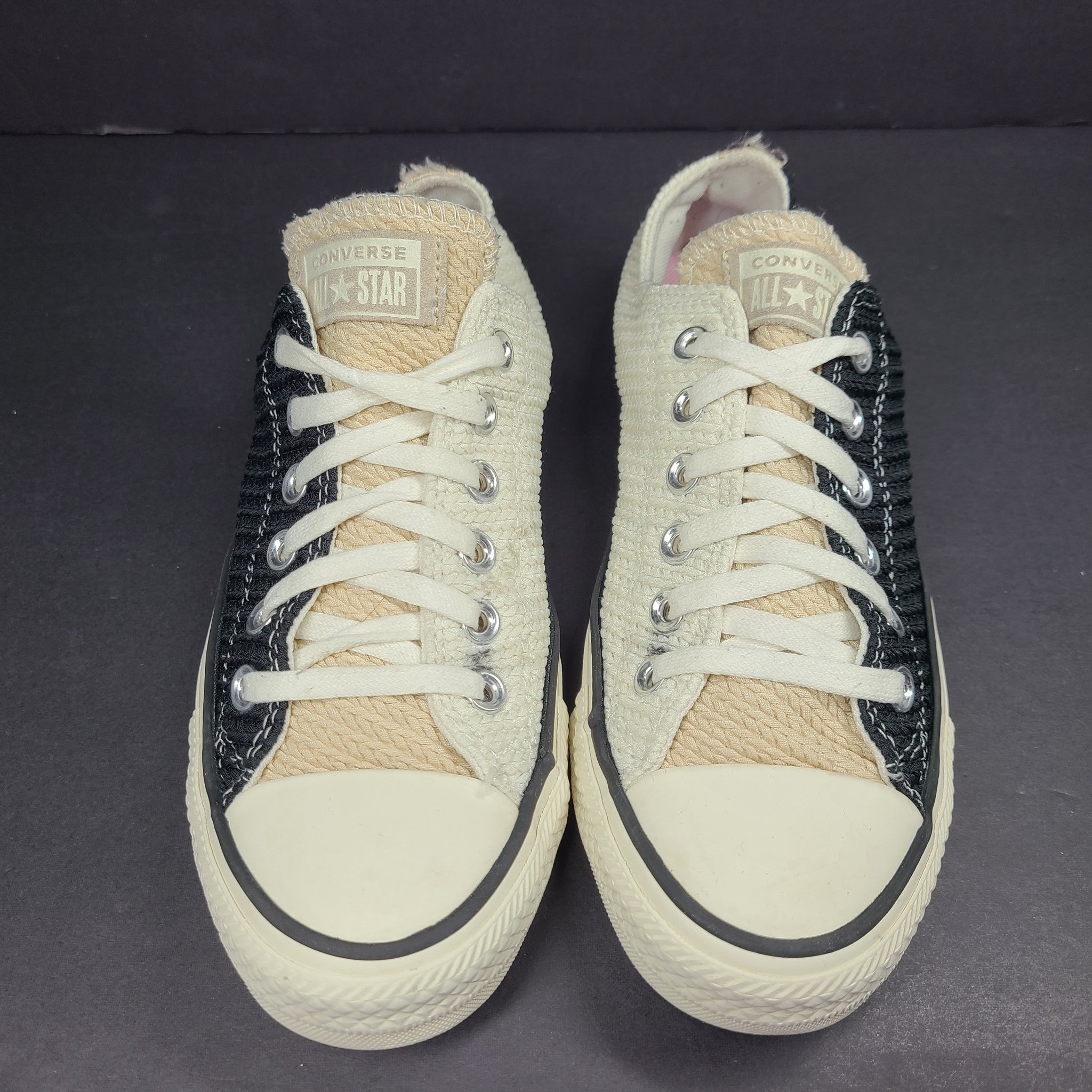 Converse CTAS Split Color Cable Sneakers Low Top Shoes 568667C Black White US7