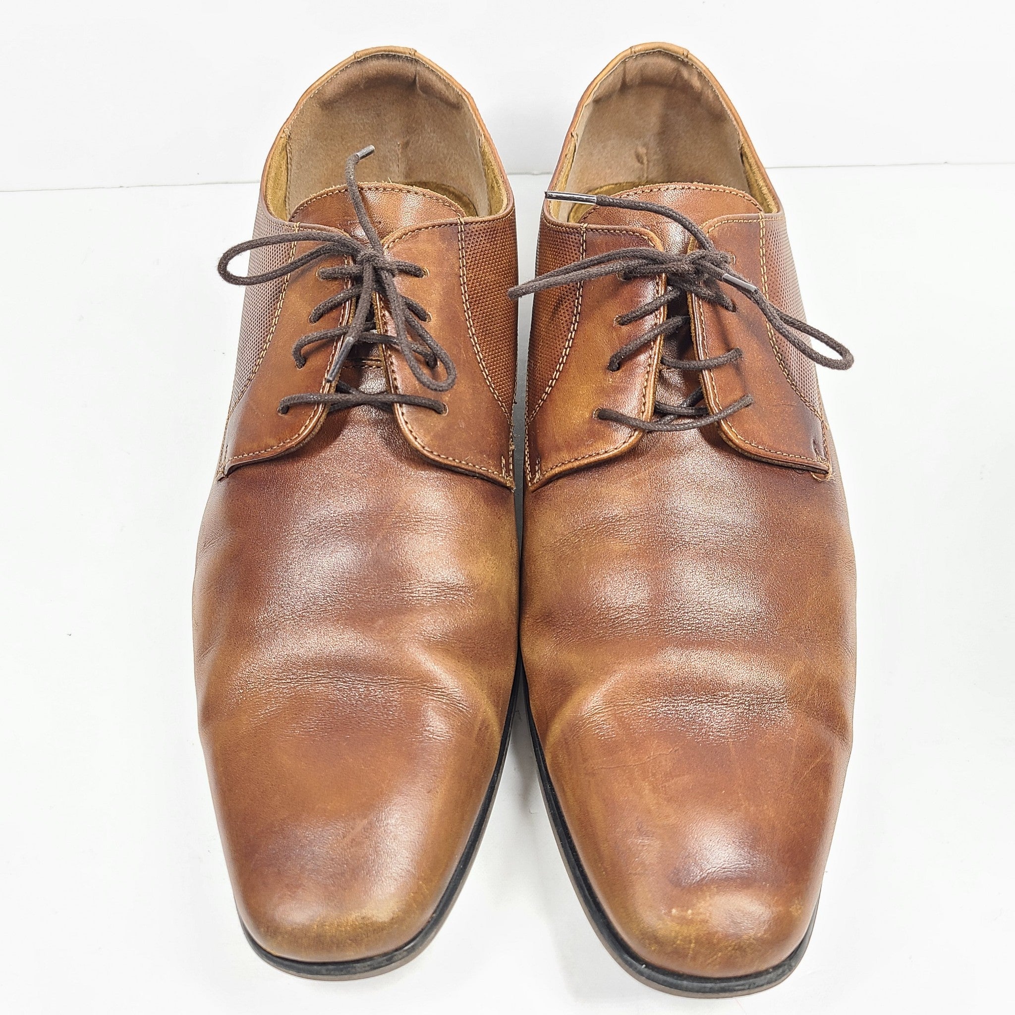 Florsheim Men's Postino Plain Toe Oxford Leather Shoes Cognac Brown US 12D