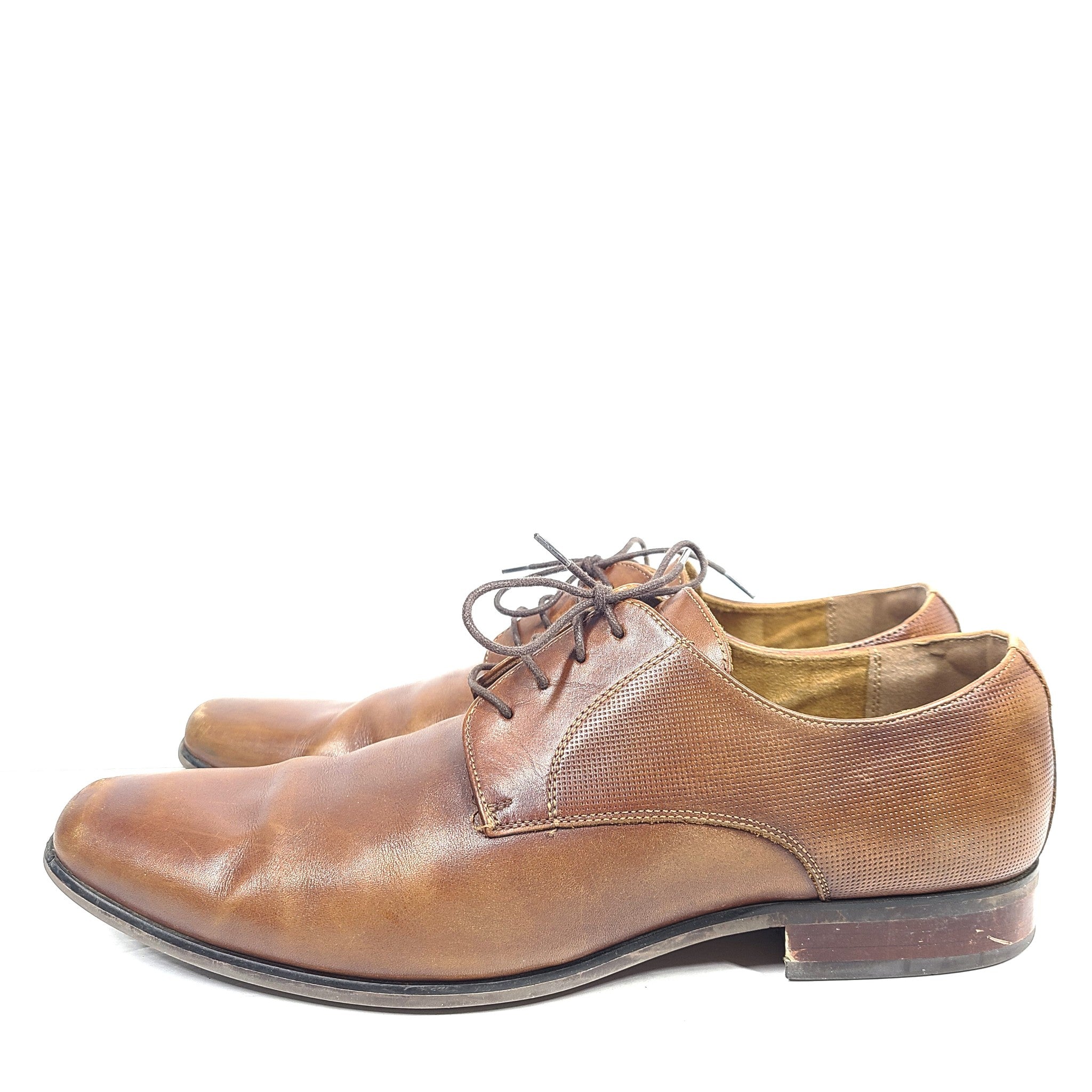 Florsheim Men's Postino Plain Toe Oxford Leather Shoes Cognac Brown US 12D