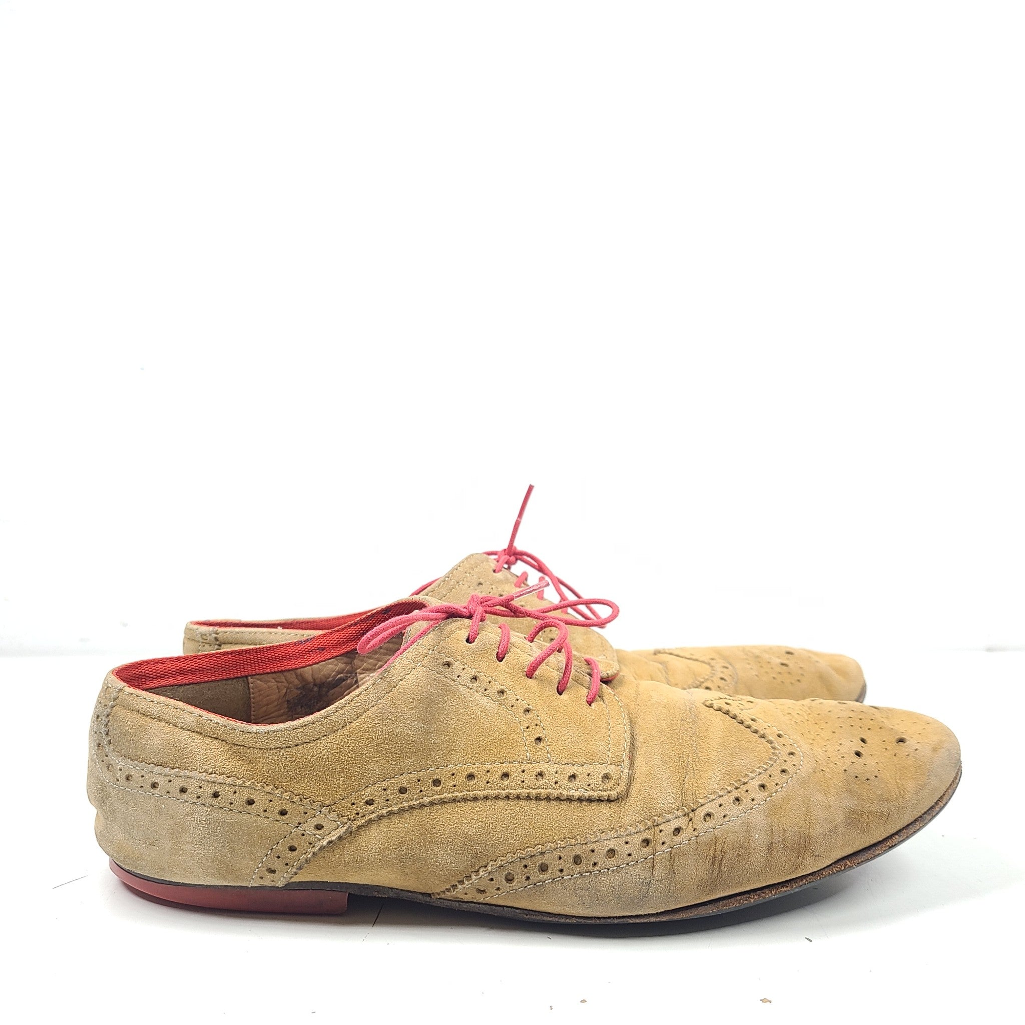 Hugo Boss Men's Suede Wingtip Dress Shoes Brogue Lace Up Oxford Sz 9
