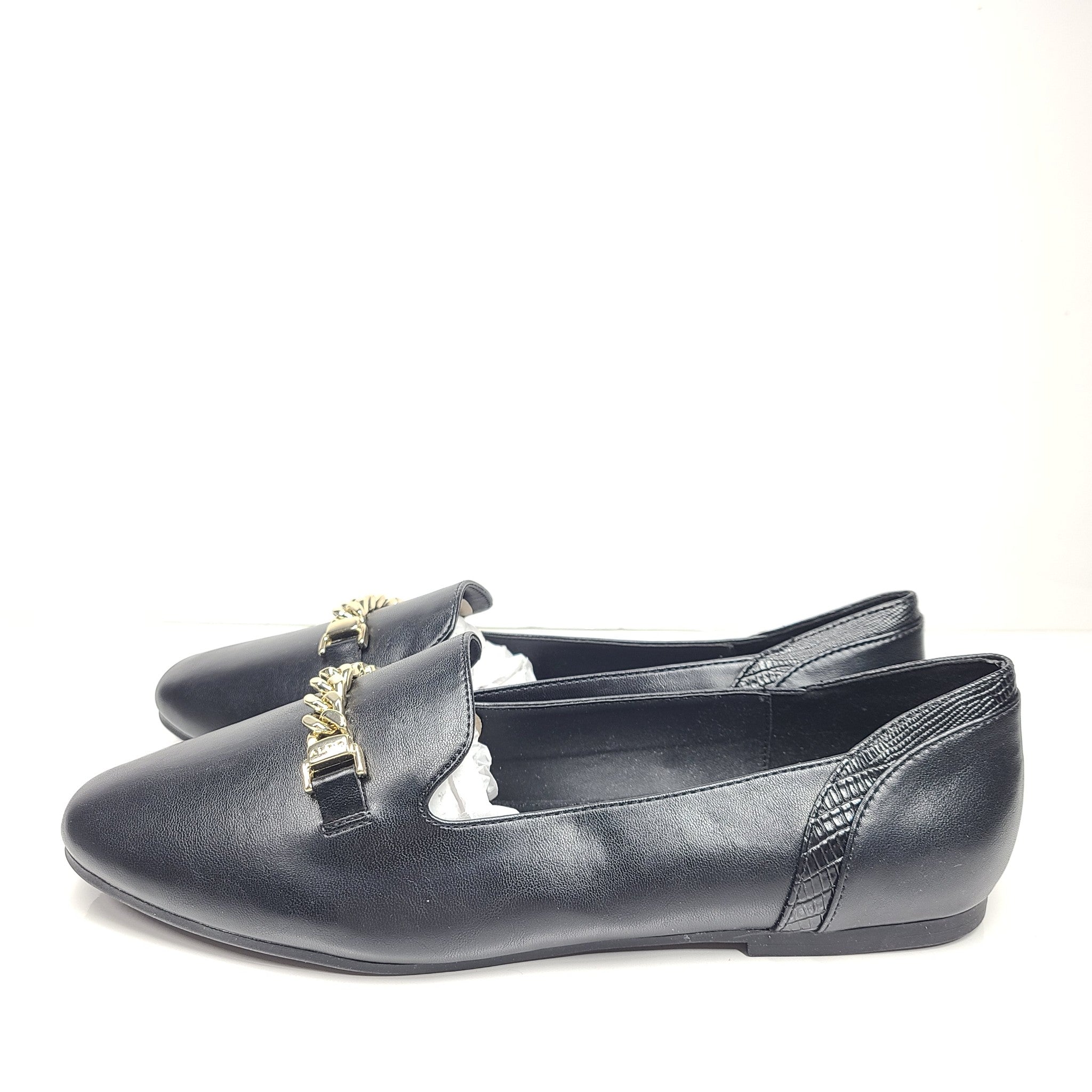 Aldo Women's Holborn Loafers Faux Leather Shoes Chain Accent Pillow Walk 10