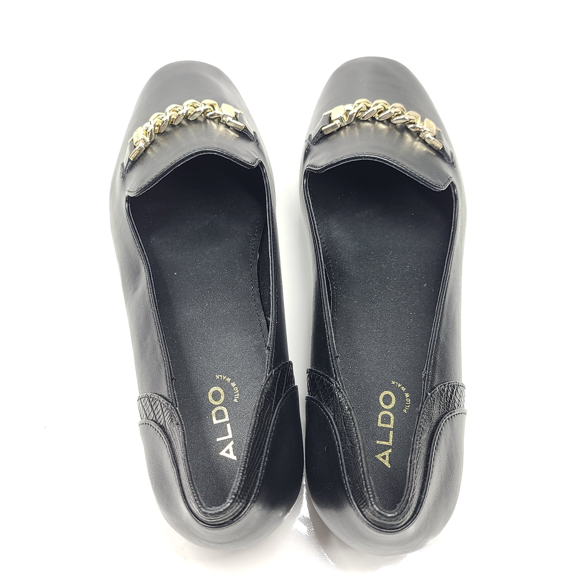 Aldo Women's Holborn Loafers Faux Leather Shoes Chain Accent Pillow Walk 10