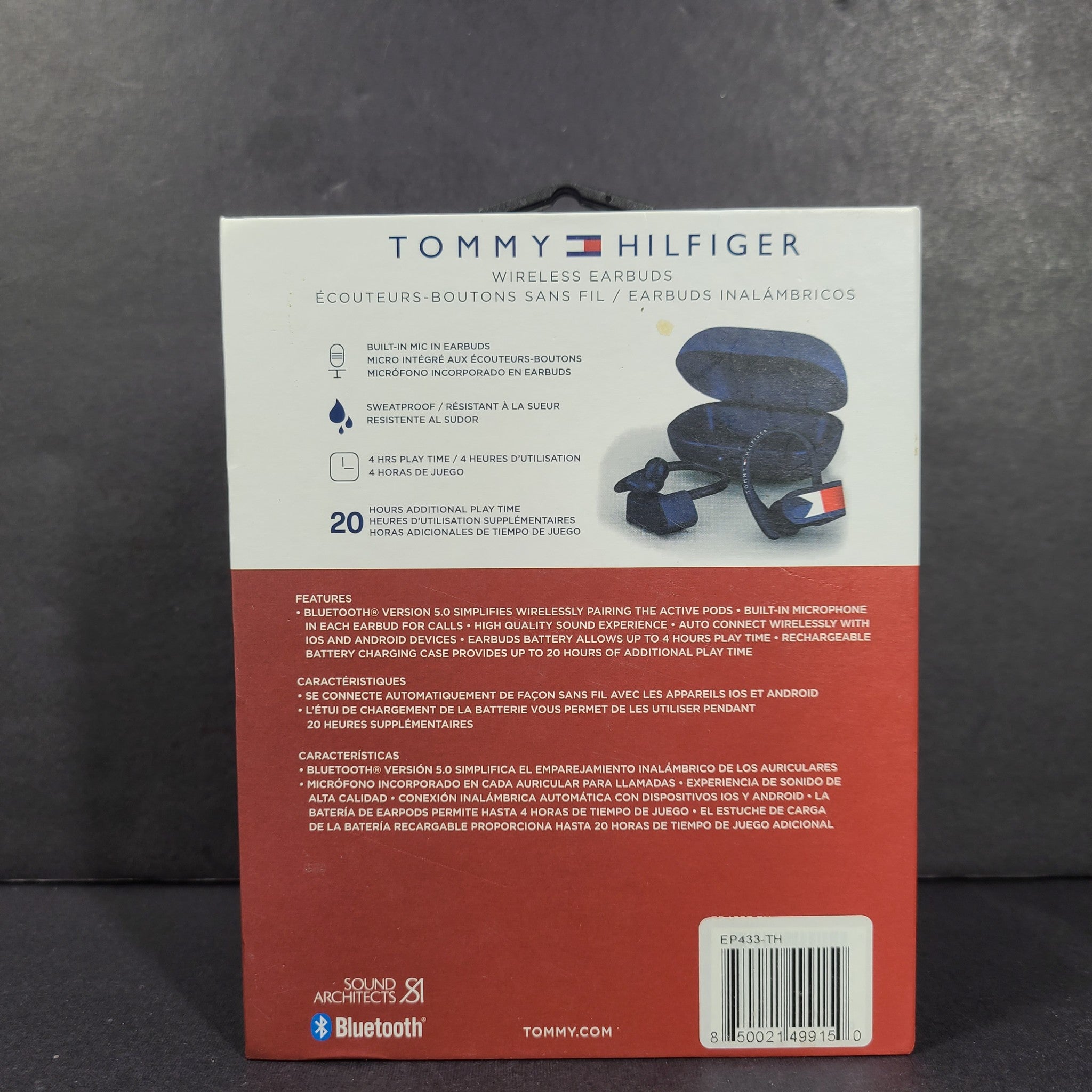 TOMMY HILFIGER Wireless Earbuds Bluetooth Sports Headset Earbuds EP433-TH