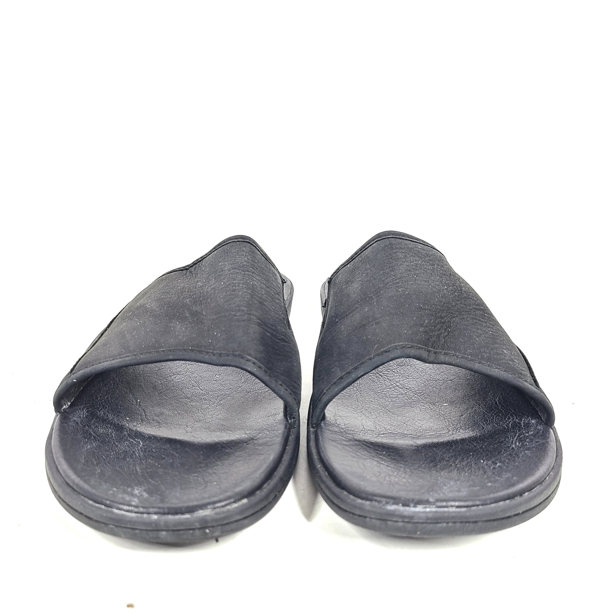 UGG Men's Seaside Slide 1117656 Leather Sandals EVA Footbed Black Sz 11
