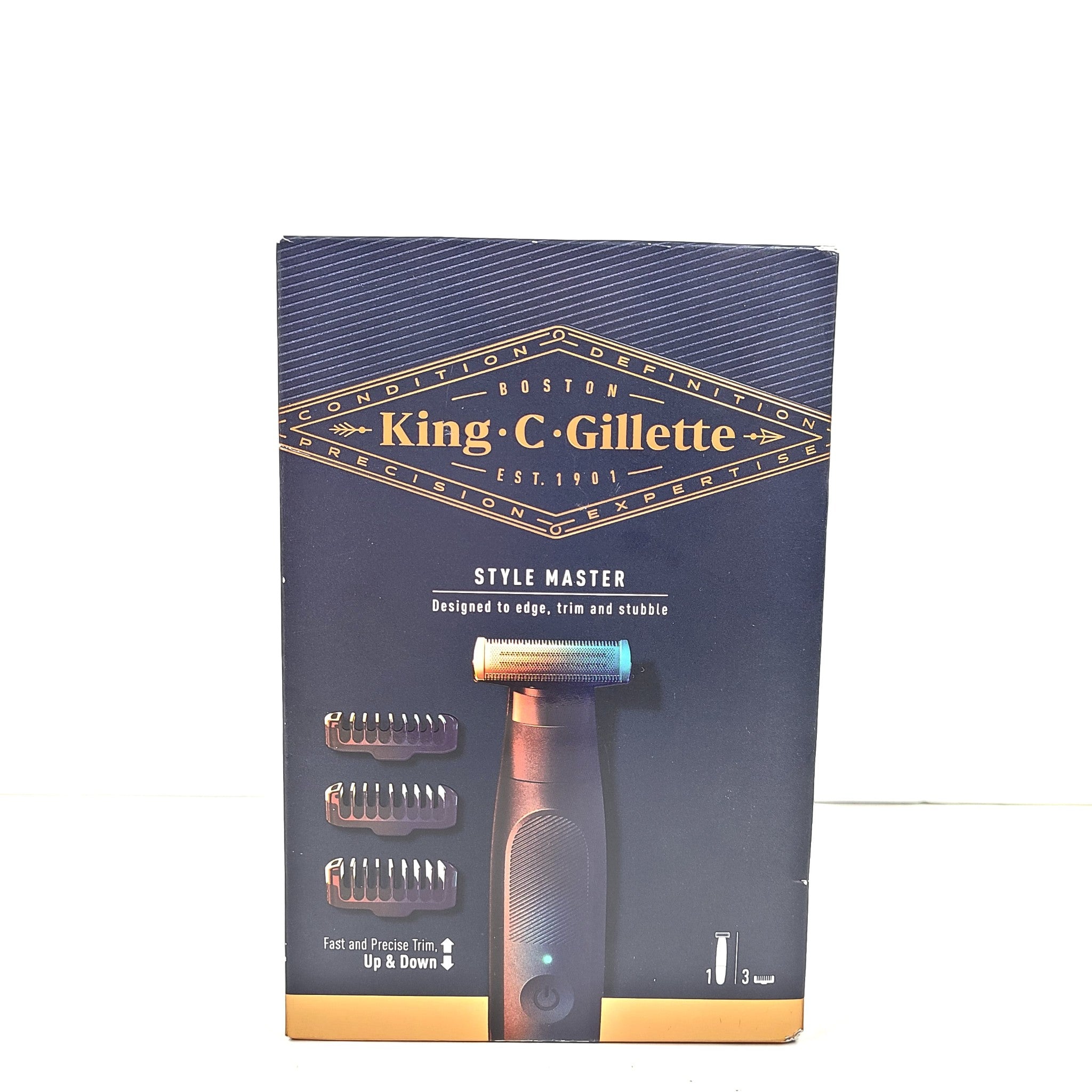 Gillette King C. Men's Style Master Cordless Stubble Trimmer with 4D Blade
