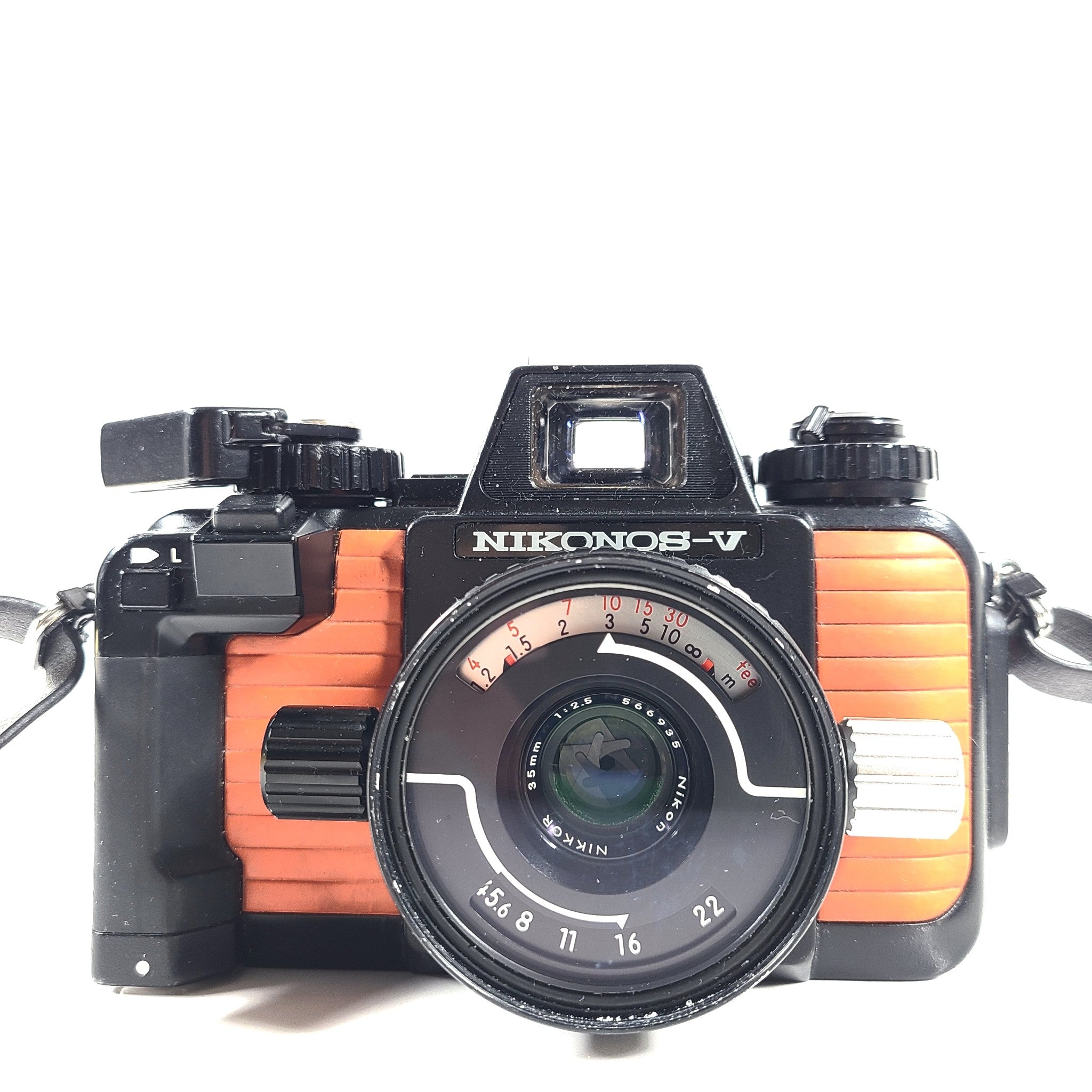 Nikon Nikonos V Orange Underwater Film Camera + 35mm + 28mm READ - FOR PARTS