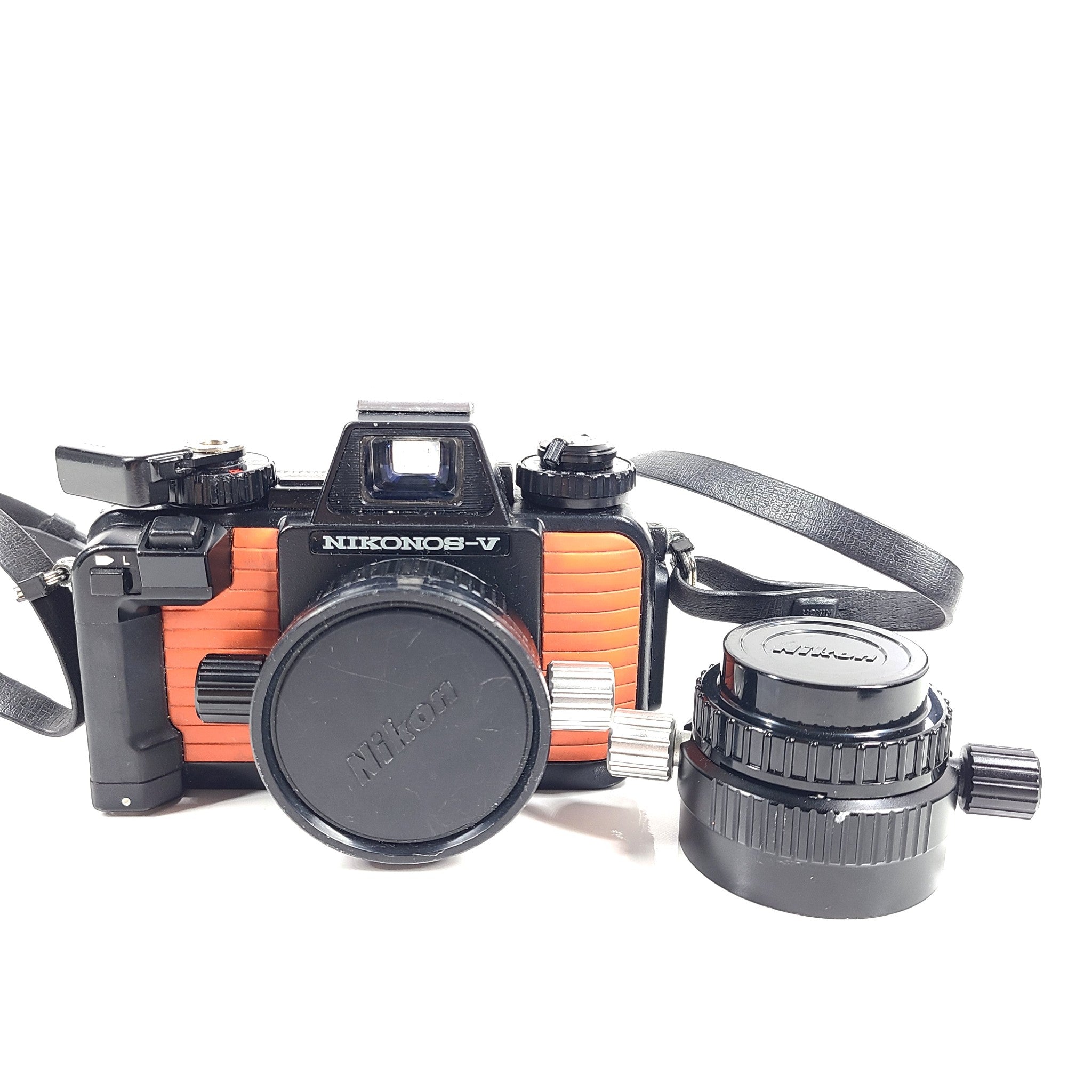 Nikon Nikonos V Orange Underwater Film Camera + 35mm + 28mm READ - FOR PARTS