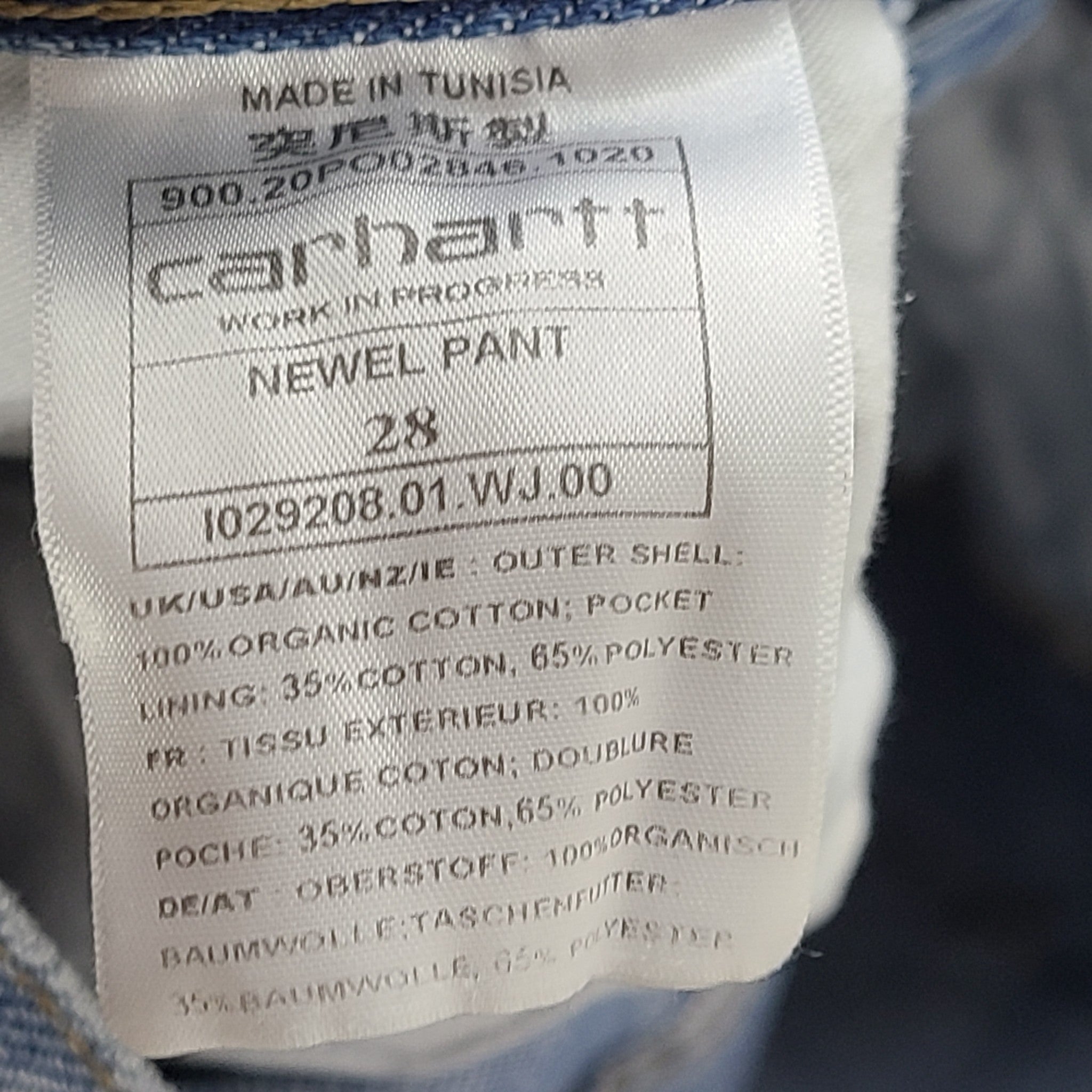 Carhartt Men's Newel Pant Denim Jeans Relaxed Fit Tapered Leg Sz 28