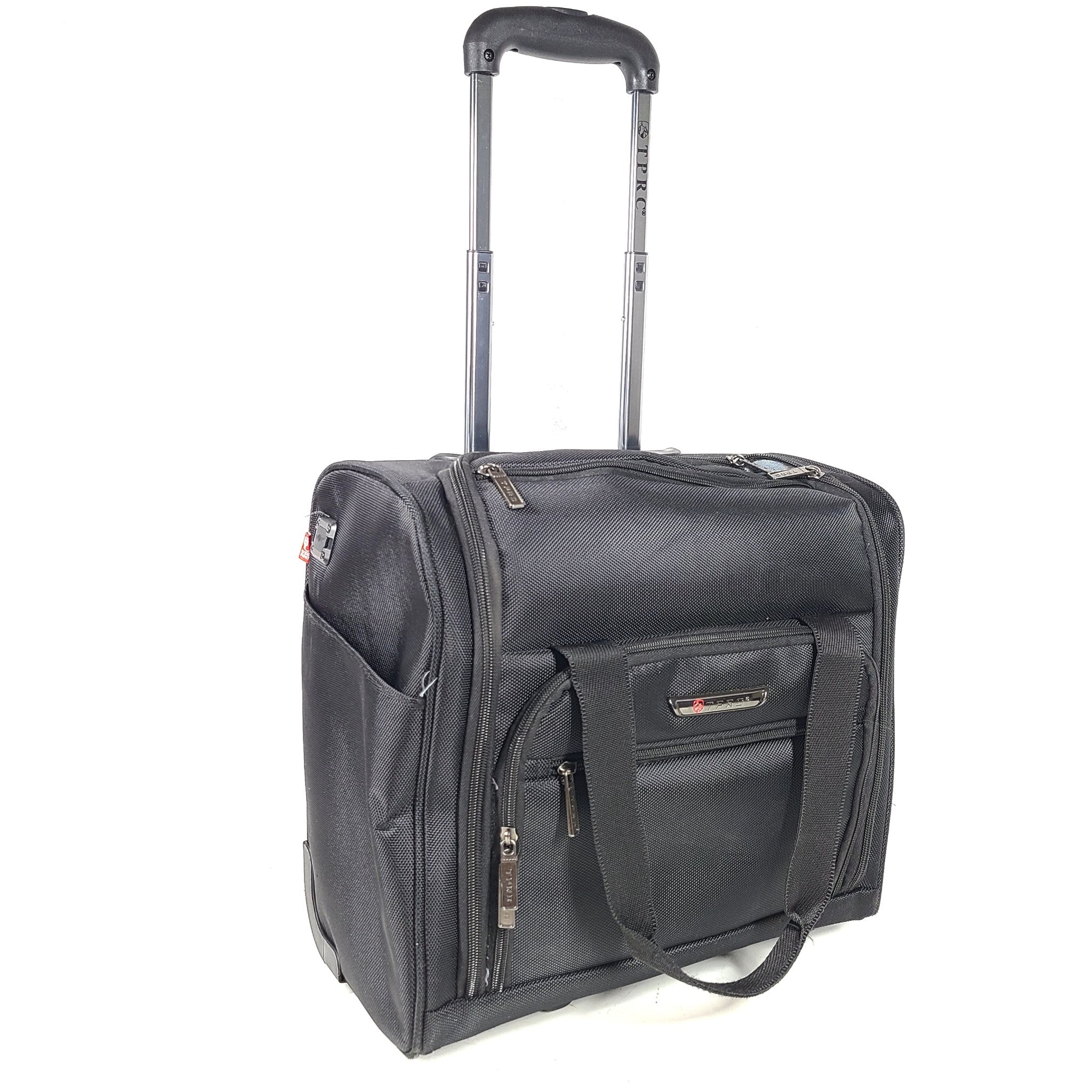 TPRC 14" Underseater Wheeled Smart Carry On Cabin Luggage USB Charging Black