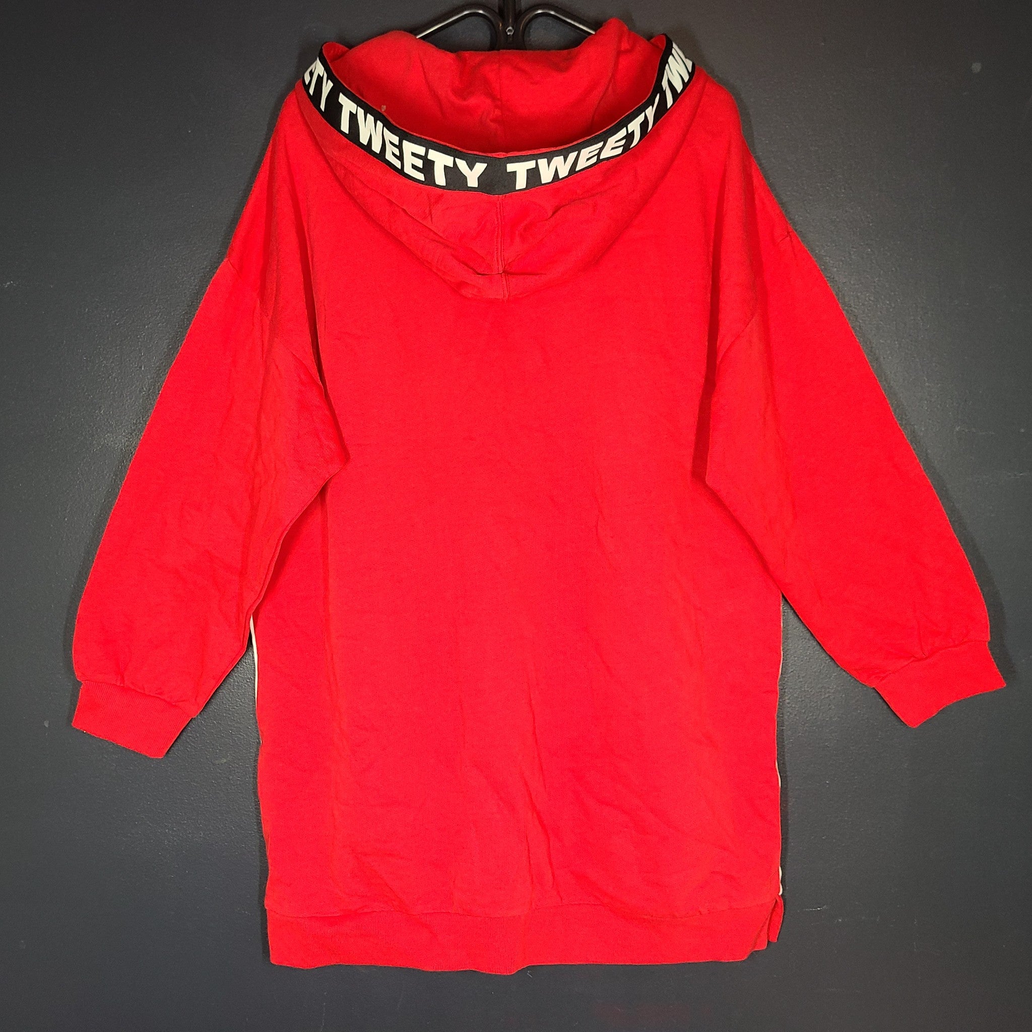 Splash Looney Tunes Women's Tweety Hoodie Long Sleeves Kangaroo Pocket Red Sz 12