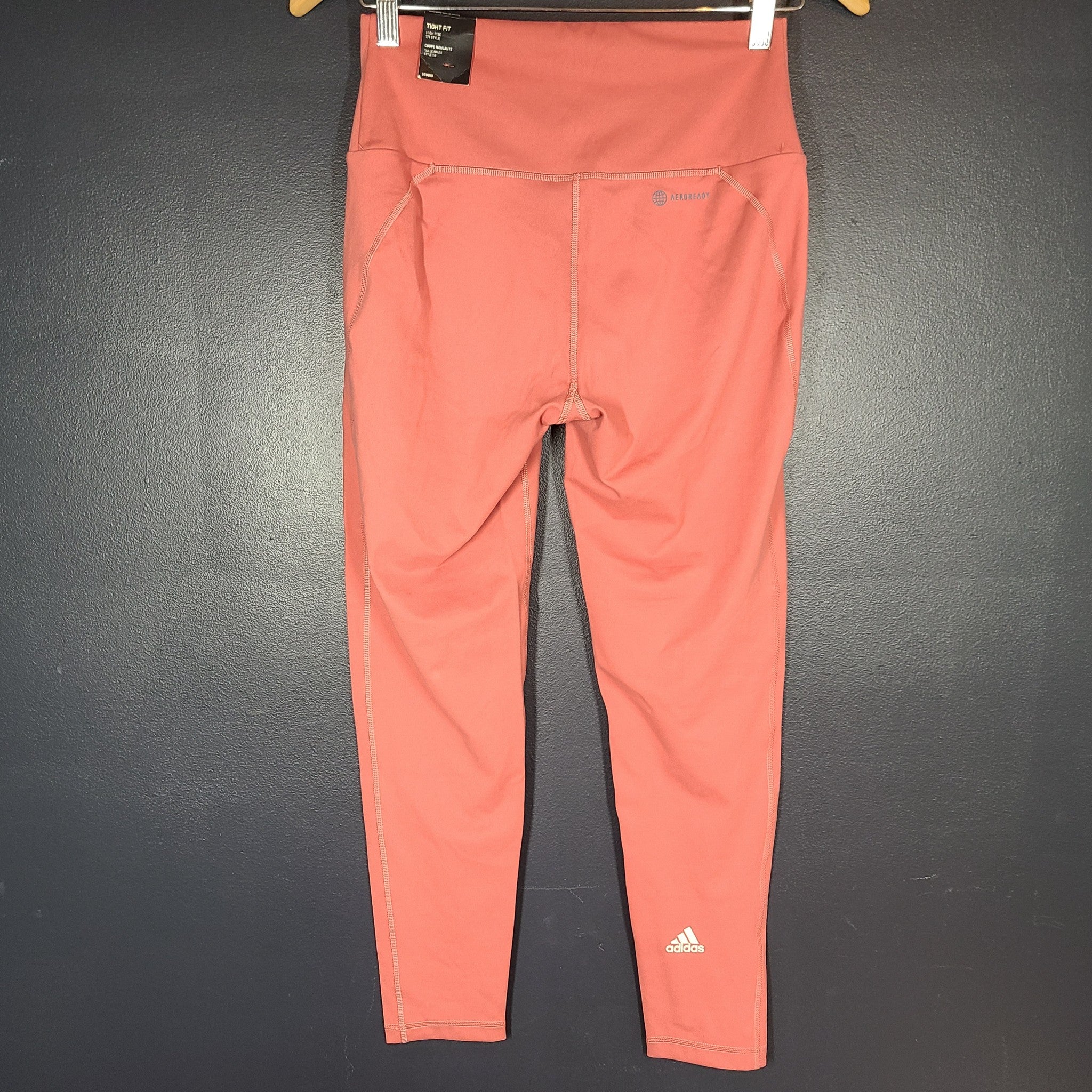 adidas Women's Yoga Essentials High-Waisted Leggings Tight-Fit Red HL2339 L NWT