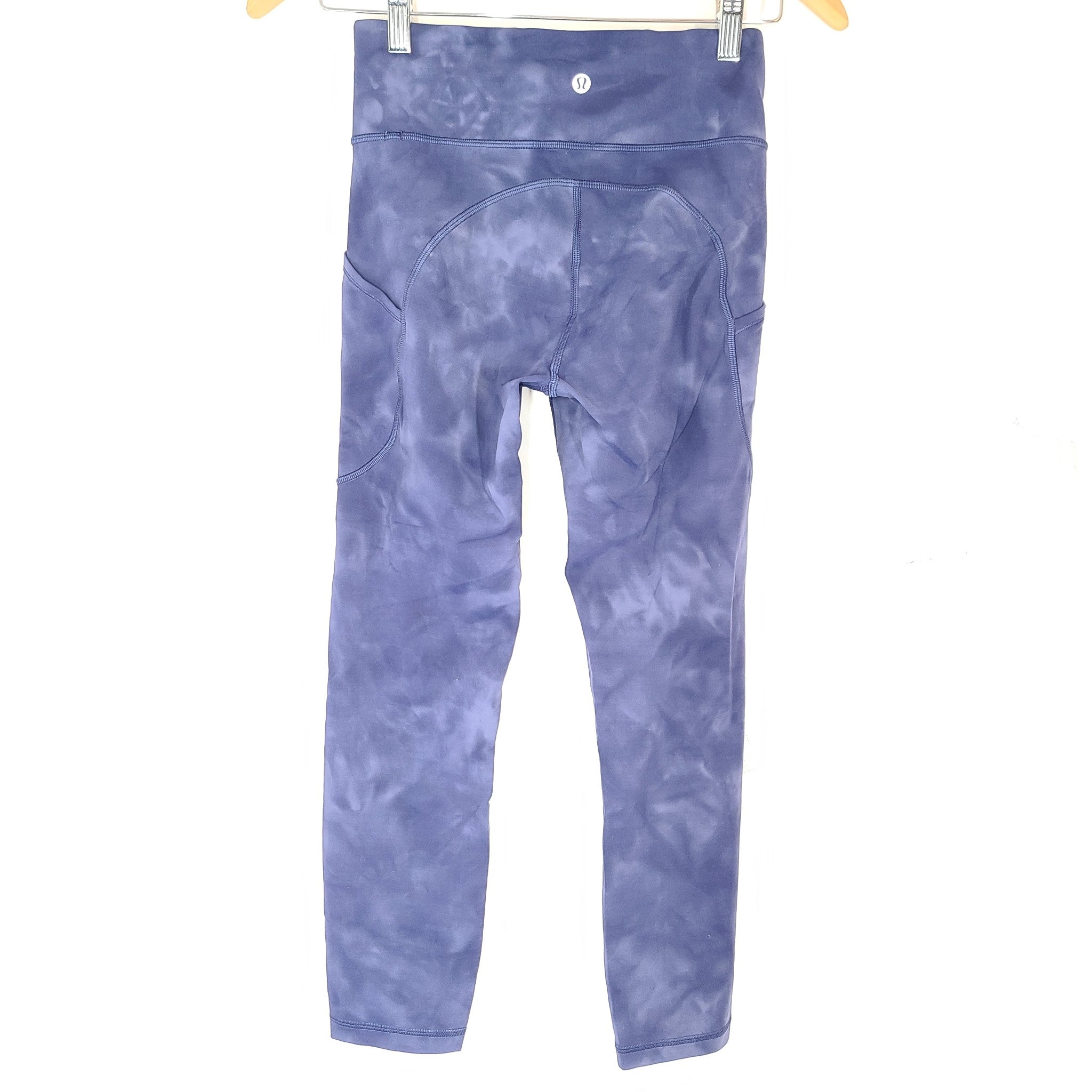 Lululemon Invigorate High-Rise Crop Leggings 23" Diamond Dye Naval Blue Sz 4